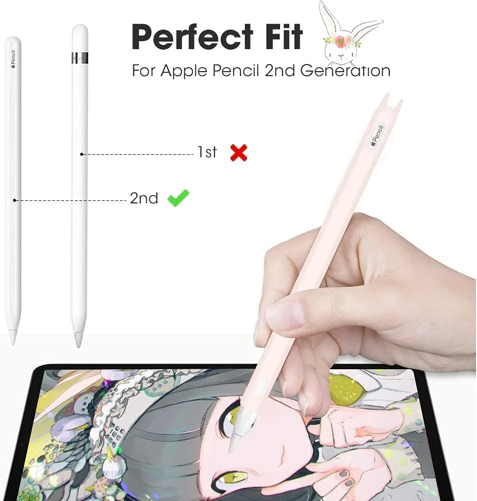 بسته 3 عددی کاور سیلیکونی برای قلم اپل نسل دوم، محافظ و لوازم جانبی برای آیپد پرو 11 و 12.9 اینچ (مدل 2018)، دارای جای قلم نرم و زیبا و 3 محافظ نوک قلم - بنفش، صورتی، مشکی