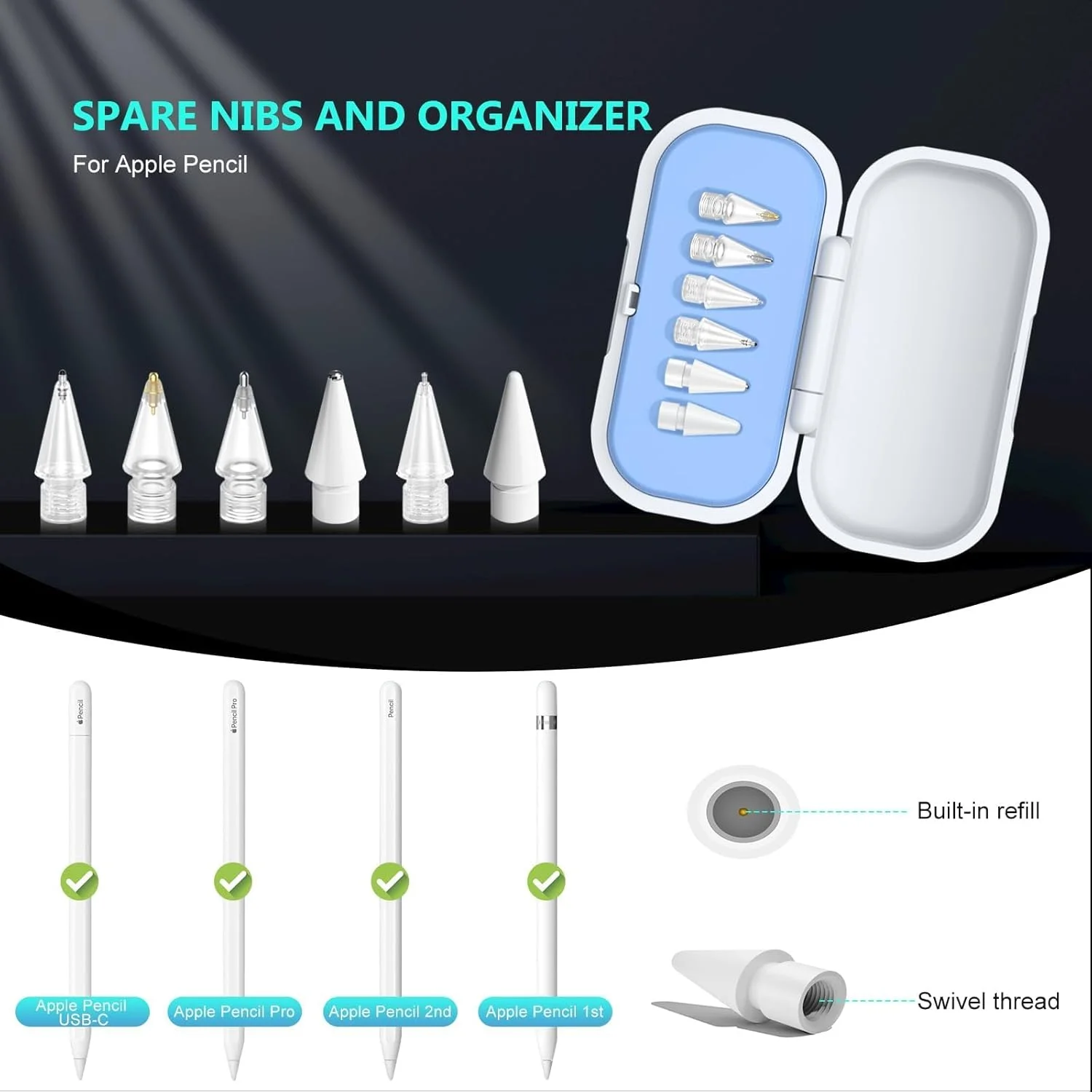 نوکهای جایگزین برای قلم اپل نسل 1 و 2 و USB-C، بسته 6 عددی نوکهای نرم ارتقا یافته برای آیپد، دقیق، بادوام، نوکهای قلم جایگزین با نوشتار روان به همراه جعبه حمل - صورتی نوکهای جایگزین برای قلم اپل نسل 1 و 2 و USB-C، بسته 6 عددی نوکهای نرم ارتقا یافته برای آیپد، دقیق، بادوام، نوکهای قلم جایگزین با نوشتار روان به همراه جعبه حمل - صورتی