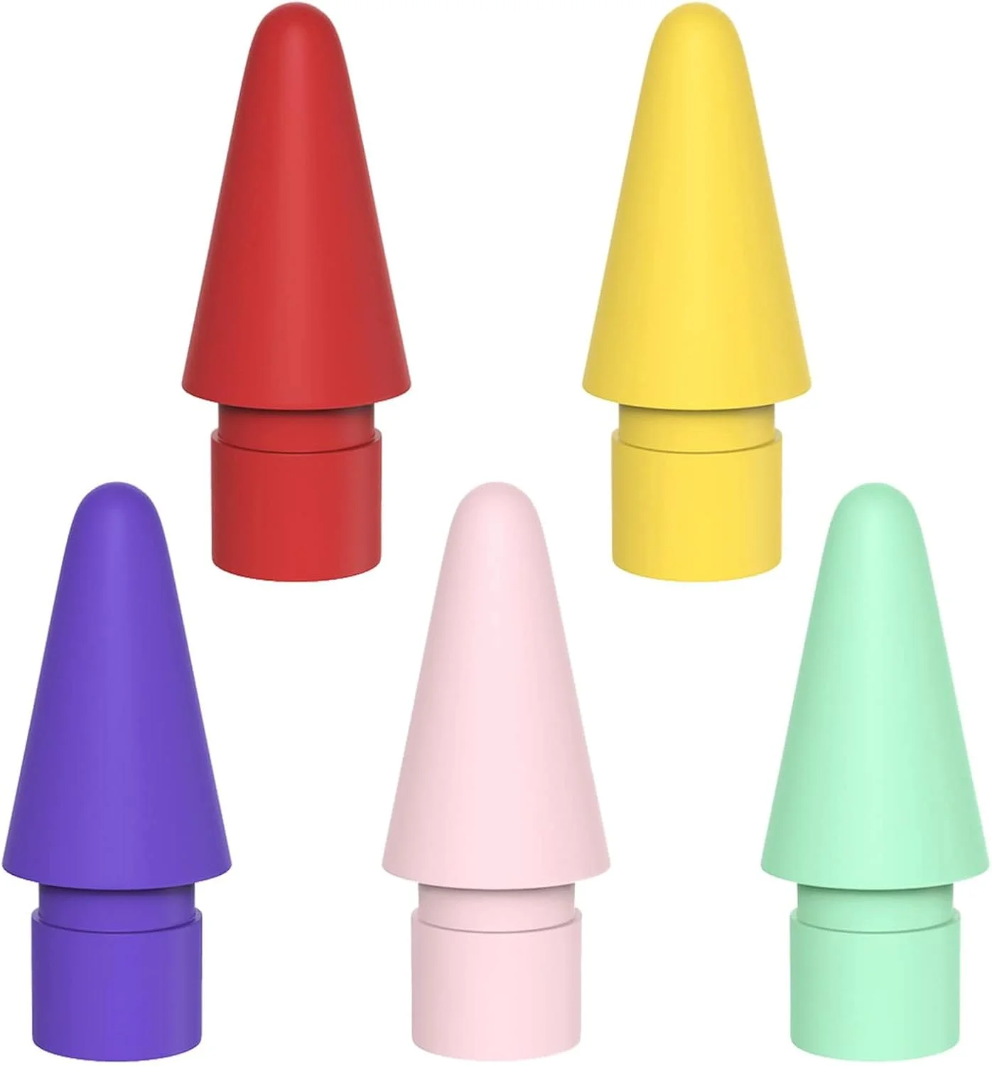نوک های جایگزین برای قلم اپل، 5 عدد، نوک قلم رنگی سازگار با نوک های قلم اپل نسل 1 و 2 (قرمز/زرد/بنفش/صورتی/فیروزه ای) نوک های جایگزین برای قلم اپل، 5 عدد، نوک قلم رنگی سازگار با نوک های قلم اپل نسل 1 و 2 (قرمز/زرد/بنفش/صورتی/فیروزه ای)