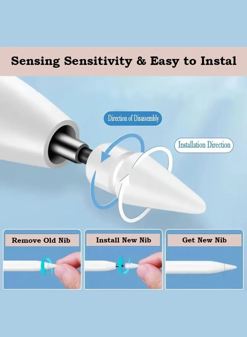 نوک جایگزین برای قلم اپل نسل 2 / نوک نسل 1، لوازم جانبی نوک قلم آیپد پرو نسل 2/1 (بسته 4 عددی) نوک جایگزین برای قلم اپل نسل 2 / نوک نسل 1، لوازم جانبی نوک قلم آیپد پرو نسل 2/1 (بسته 4 عددی)