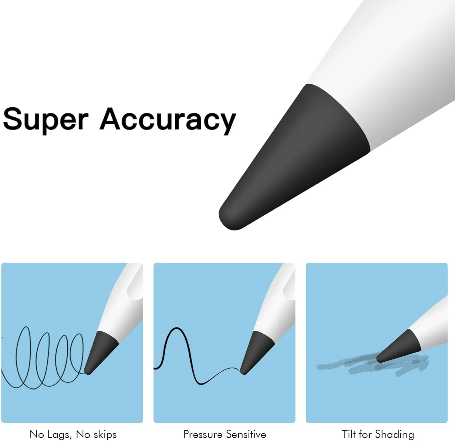 سری های جایگزین برای قلم اپل نسل دوم/ نسل اول/ USB-C/ قلم پرو، بسته 4 عددی (مشکی) سری های جایگزین برای قلم اپل نسل دوم/ نسل اول/ USB-C/ قلم پرو، بسته 4 عددی (مشکی)