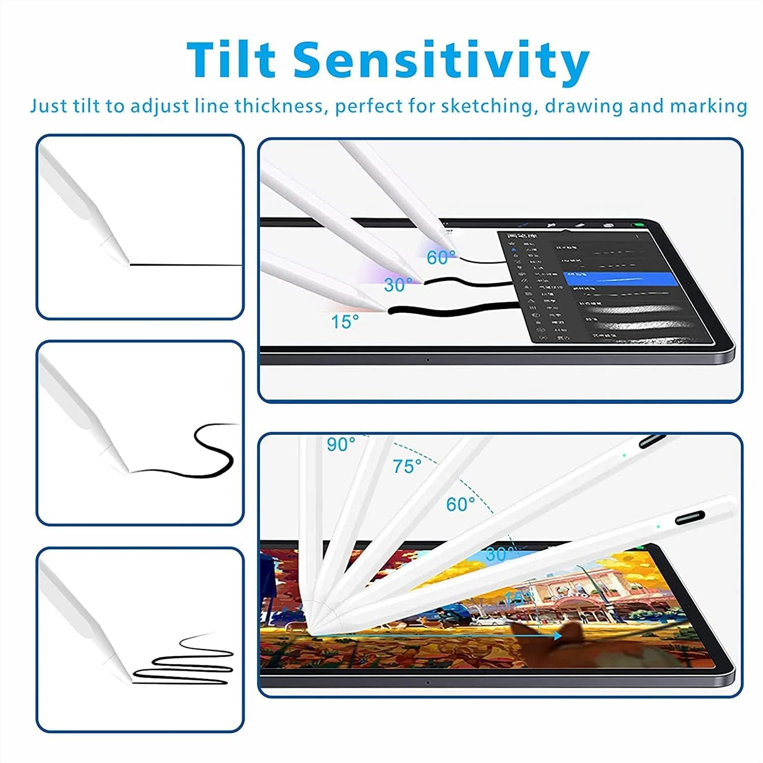 قلم لمسی برای آیپد با قابلیت جلوگیری از لمس ناخواسته، حساس به زاویه و مغناطیسی، قلم آیپد سازگار با آیپد 10/9/8 (2018-2024)، آیپد ایر 5/4/3، آیپد پرو 11/12.9 آیپد مینی 6/5، (جایگزین مداد اپل) قلم لمسی برای آیپد با قابلیت جلوگیری از لمس ناخواسته، حساس به زاویه و مغناطیسی، قلم آیپد سازگار با آیپد 10/9/8 (2018-2024)، آیپد ایر 5/4/3، آیپد پرو 11/12.9 آیپد مینی 6/5، (جایگزین مداد اپل)