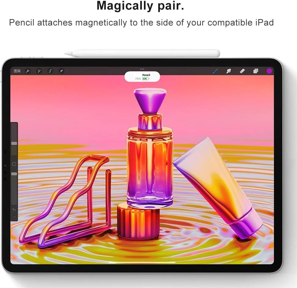 محافظ قلم لمسی آیپد با قابلیت تشخیص کف دست برای آیپد پرو/ایر/ A16/ مینی - شارژ مغناطیسی، دقت بالا، قلم استایلوس برای طراحی، نوشتن و یادداشت برداری محافظ قلم لمسی آیپد با قابلیت تشخیص کف دست برای آیپد پرو/ایر/ A16/ مینی - شارژ مغناطیسی، دقت بالا، قلم استایلوس برای طراحی، نوشتن و یادداشت برداری