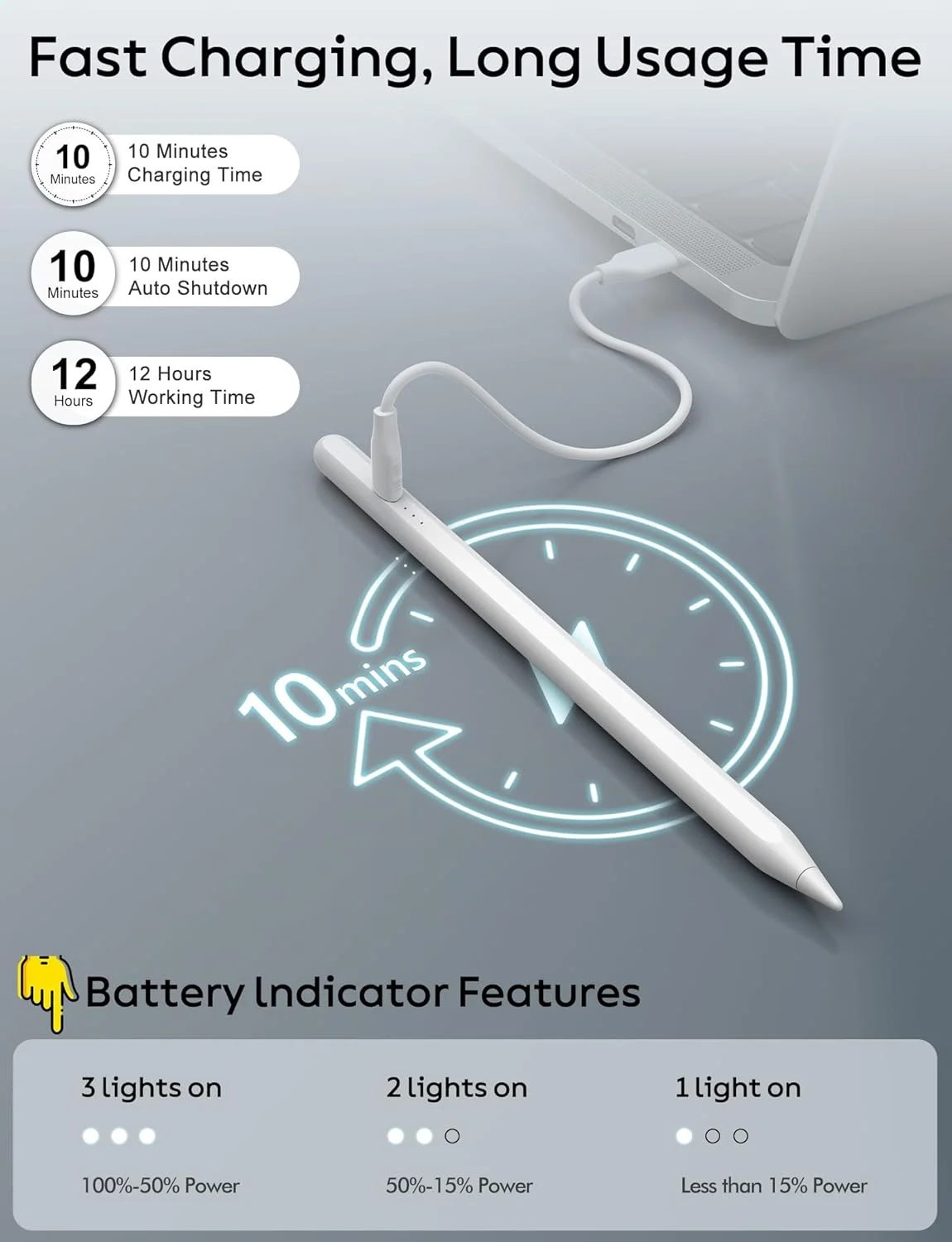 قلم آیپد نسل 9 و 10، قلم لمسی با شارژ سریع 10 دقیقه ای برای قلم اپل نسل 1/2 آیپد 6/7/8/9/10، آیپد پرو 11 اینچ و 12.9 اینچ، آیپد ایر 3/4/5، آیپد مینی 5/6 با قابلیت جلوگیری از لمس ناخواسته، حساس به زاویه قلم آیپد نسل 9 و 10، قلم لمسی با شارژ سریع 10 دقیقه ای برای قلم اپل نسل 1/2 آیپد 6/7/8/9/10، آیپد پرو 11 اینچ و 12.9 اینچ، آیپد ایر 3/4/5، آیپد مینی 5/6 با قابلیت جلوگیری از لمس ناخواسته، حساس به زاویه