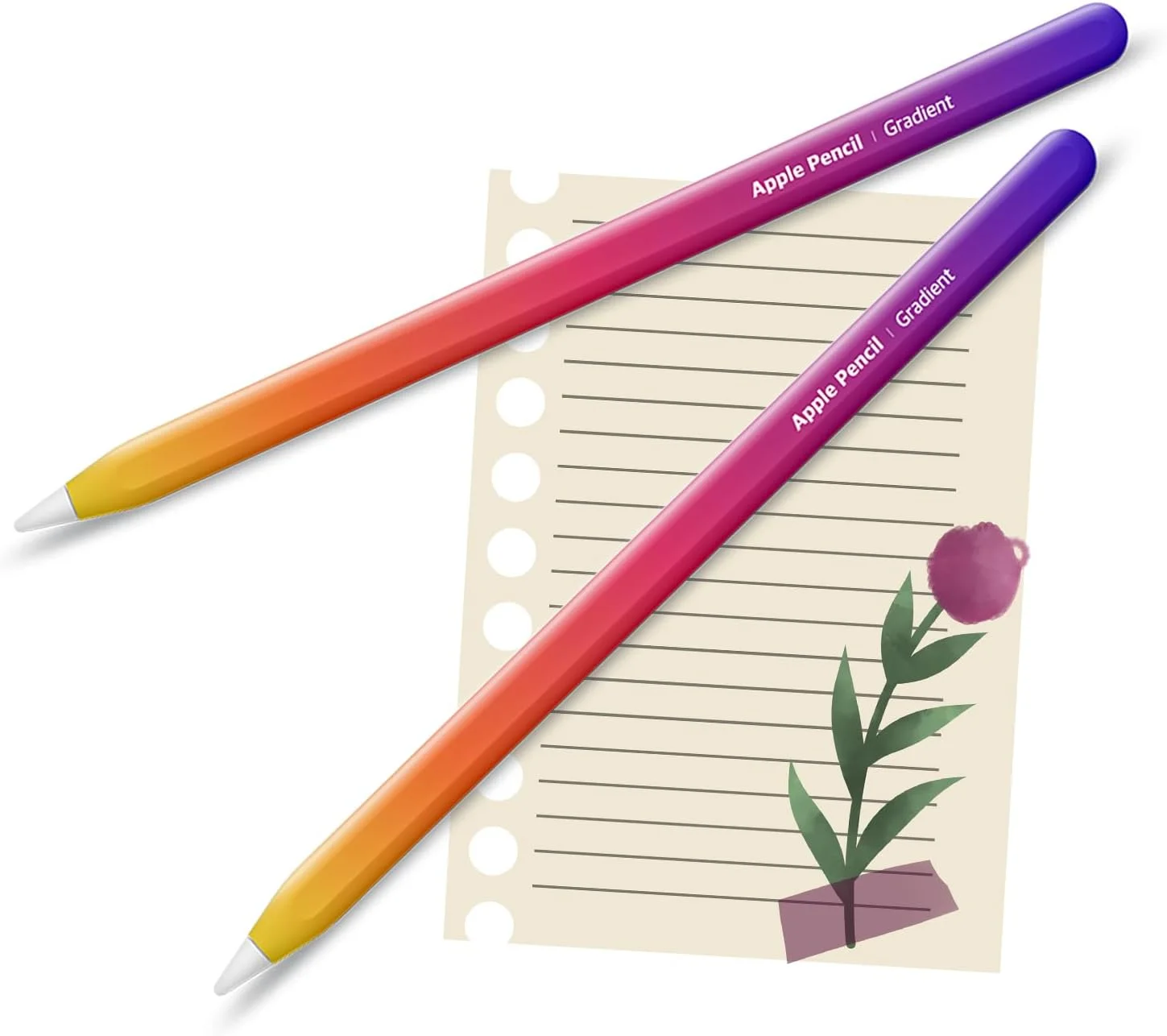 روکش مداد اپل [2 عددی] پوشش وینیل ممتاز 3M بسیار نازک، جوهر سازگار با محیط زیست Greenguard، روکش کامل مداد اپل با رنگ گرادیانی – نسل 2 و پرو (G08)