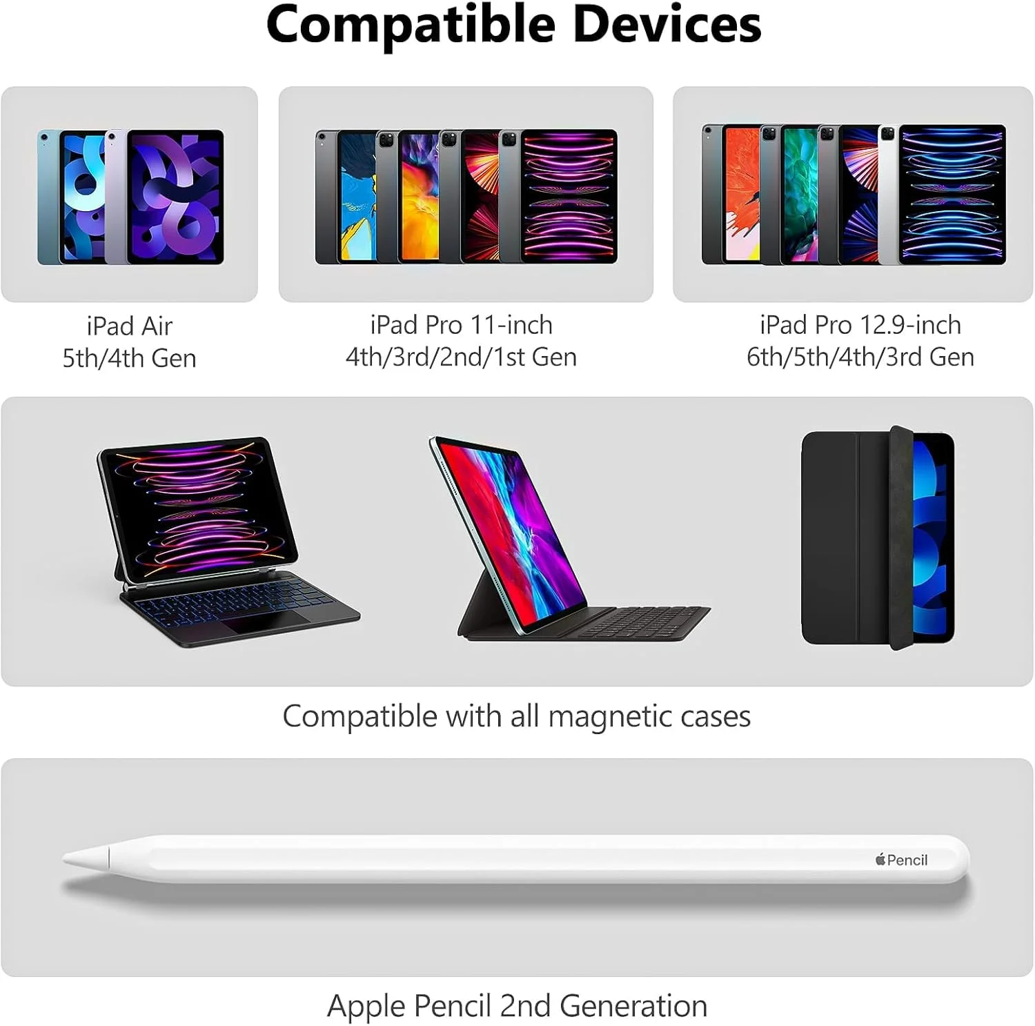 محفظه نگهدارنده مداد NALACAL برای نسل دوم مداد اپل، سازگار با مجیک کیبورد، اسمارت کیبورد فولیو، طراحی شده برای نگهدارنده مداد اپل، سایر کیف های مغناطیسی برای قلم اپل (مشکی) محفظه نگهدارنده مداد NALACAL برای نسل دوم مداد اپل، سازگار با مجیک کیبورد، اسمارت کیبورد فولیو، طراحی شده برای نگهدارنده مداد اپل، سایر کیف های مغناطیسی برای قلم اپل (مشکی)