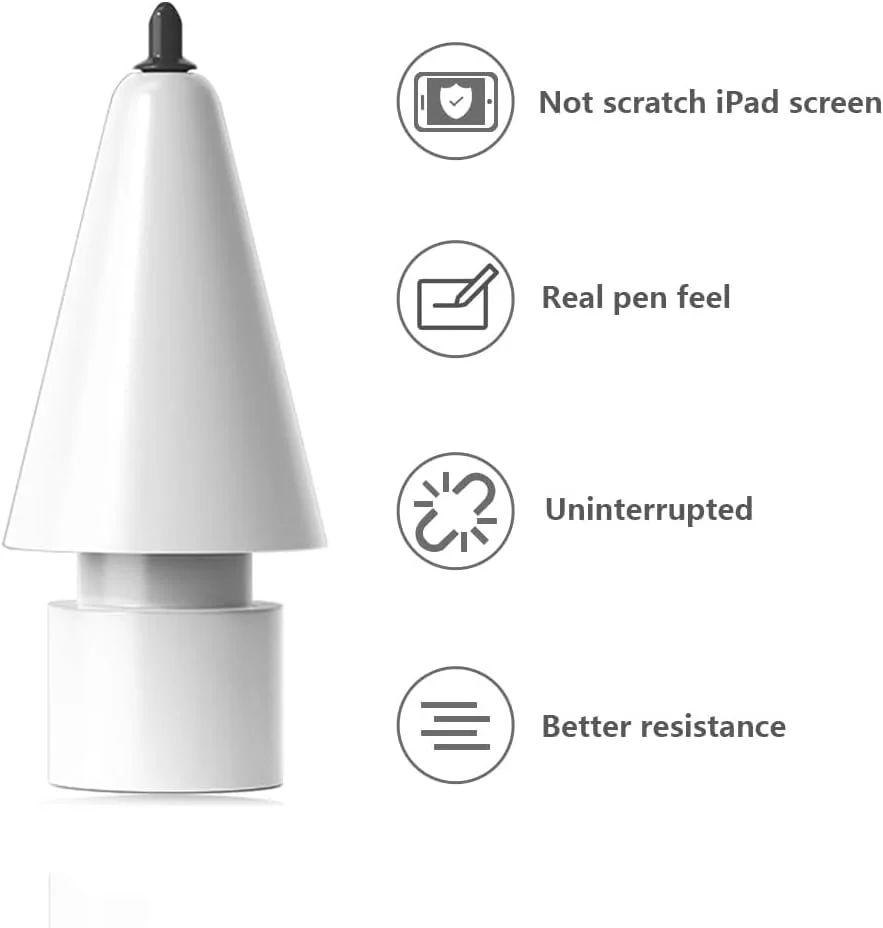 نوک سازگار با قلم اپل، 2 عدد نوک جایگزین قلم برای قلم اپل، نوشتن مانند یک قلم واقعی، برای لوازم جانبی آیپد نوک iPencil، سفید نوک سازگار با قلم اپل، 2 عدد نوک جایگزین قلم برای قلم اپل، نوشتن مانند یک قلم واقعی، برای لوازم جانبی آیپد نوک iPencil، سفید
