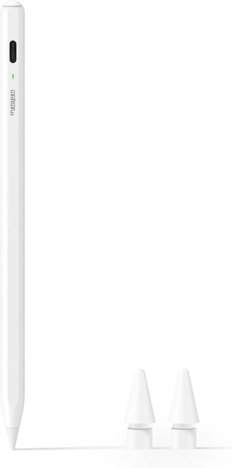 مداد Metapen Air8 برای Apple iPad 2018-2025، (عمر باتری 20 ساعت)، شارژ سریع در 2 دقیقه، قلم آیپد با دقت بالا برای دستگاه های iPad 11 A16/10/9/8/7/6th Gen، Pro 12.9/11/13 اینچ M4، Air 3/4/5/M2/M3 (سفید) مداد Metapen Air8 برای Apple iPad 2018-2025، (عمر باتری 20 ساعت)، شارژ سریع در 2 دقیقه، قلم آیپد با دقت بالا برای دستگاه های iPad 11 A16/10/9/8/7/6th Gen، Pro 12.9/11/13 اینچ M4، Air 3/4/5/M2/M3 (سفید)