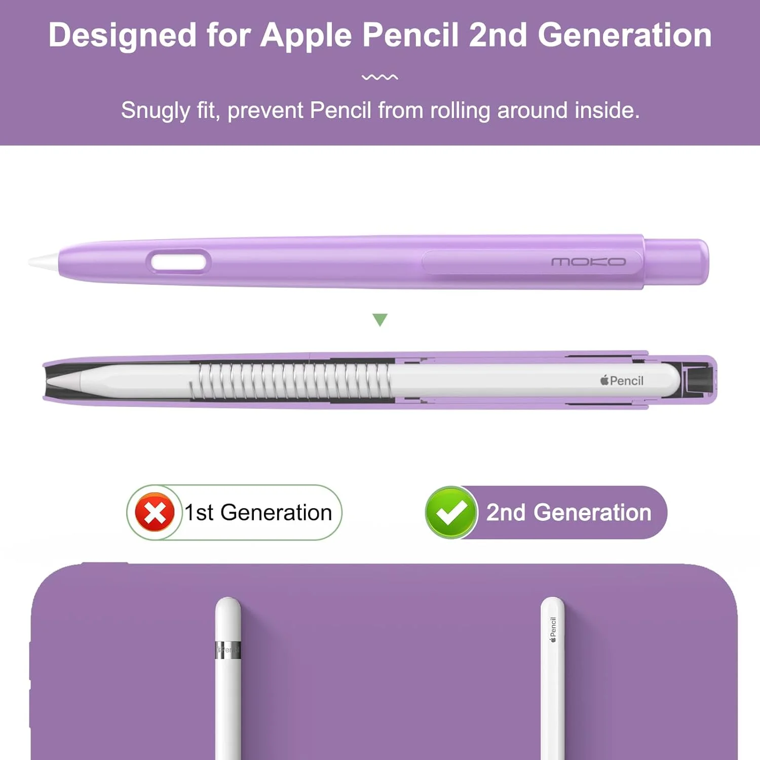 محفظه نگهدارنده سازگار با قلم لمسی اپل نسل دوم، روکش محافظ جمع شونده قلم اپل با گیره محکم، محفظه سخت قلم اپل PC، پشتیبانی از ضربه زدن دوگانه، بنفش محفظه نگهدارنده سازگار با قلم لمسی اپل نسل دوم، روکش محافظ جمع شونده قلم اپل با گیره محکم، محفظه سخت قلم اپل PC، پشتیبانی از ضربه زدن دوگانه، بنفش