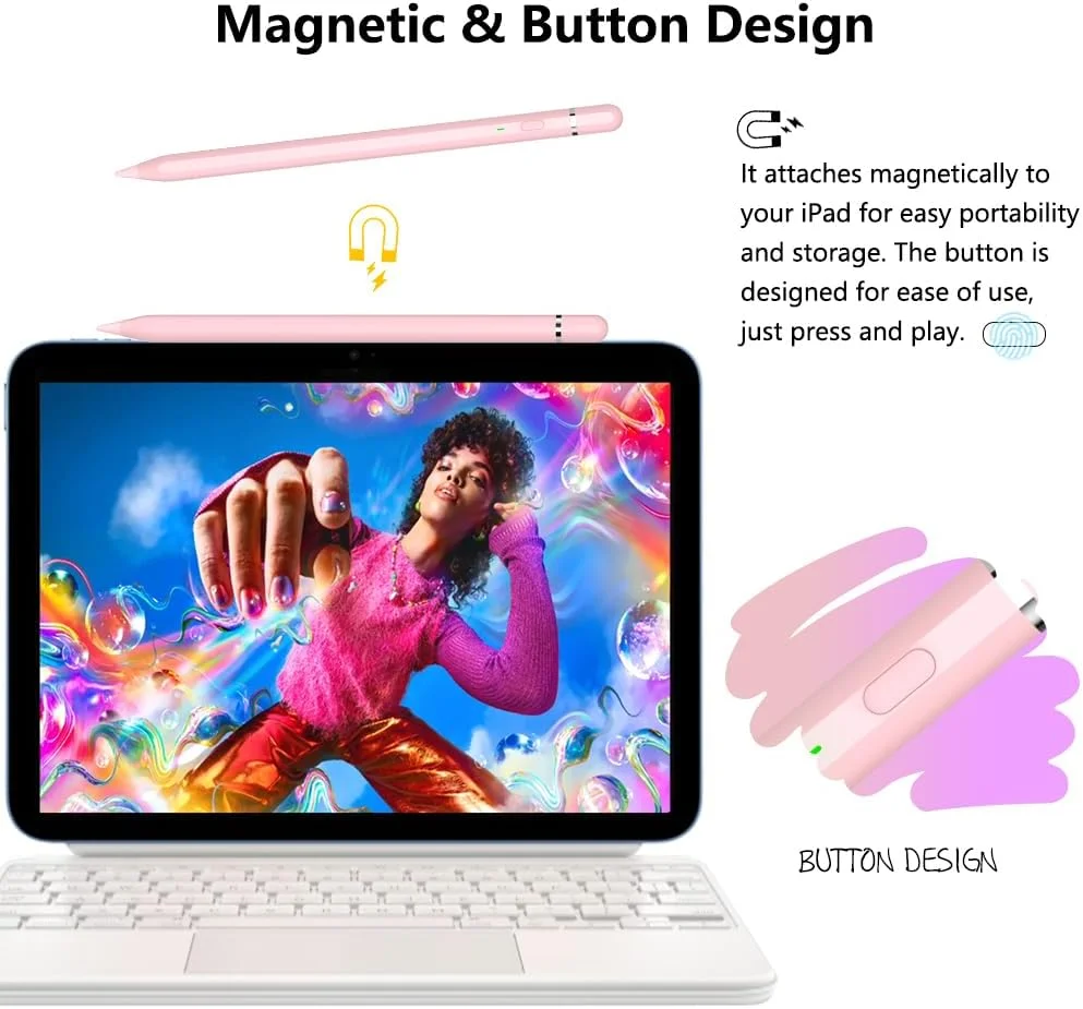 قلم لمسی کیروسا USB C آیپد نسل اول، قلم استایلوس برای آیپد با شارژ USB-C ده برابر سریعتر، حسگر شیب و جلوگیری از لمس ناخواسته، قلم برای آیپد نسل 6 تا 10، آیپد ایر نسل 3 تا 5، آیپد مینی نسل 5/6، آیپد پرو 11/12 اینچ (2018-2024) قلم لمسی کیروسا USB C آیپد نسل اول، قلم استایلوس برای آیپد با شارژ USB-C ده برابر سریعتر، حسگر شیب و جلوگیری از لمس ناخواسته، قلم برای آیپد نسل 6 تا 10، آیپد ایر نسل 3 تا 5، آیپد مینی نسل 5/6، آیپد پرو 11/12 اینچ (2018-2024)