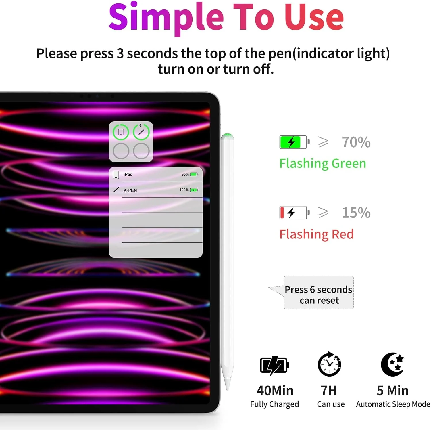 قلم لمسی KINGONE برای آیپد (شارژ بیسیم)، سازگار با قلم اپل، قلم آیپد، قلم لمسی، حساسیت فوقالعاده بالا، فوقالعاده ظریف، سبک وزن، پشتیبانی از حسگر شیب، جلوگیری از عملکرد نادرست (سفید) قلم لمسی KINGONE برای آیپد (شارژ بیسیم)، سازگار با قلم اپل، قلم آیپد، قلم لمسی، حساسیت فوقالعاده بالا، فوقالعاده ظریف، سبک وزن، پشتیبانی از حسگر شیب، جلوگیری از عملکرد نادرست (سفید)