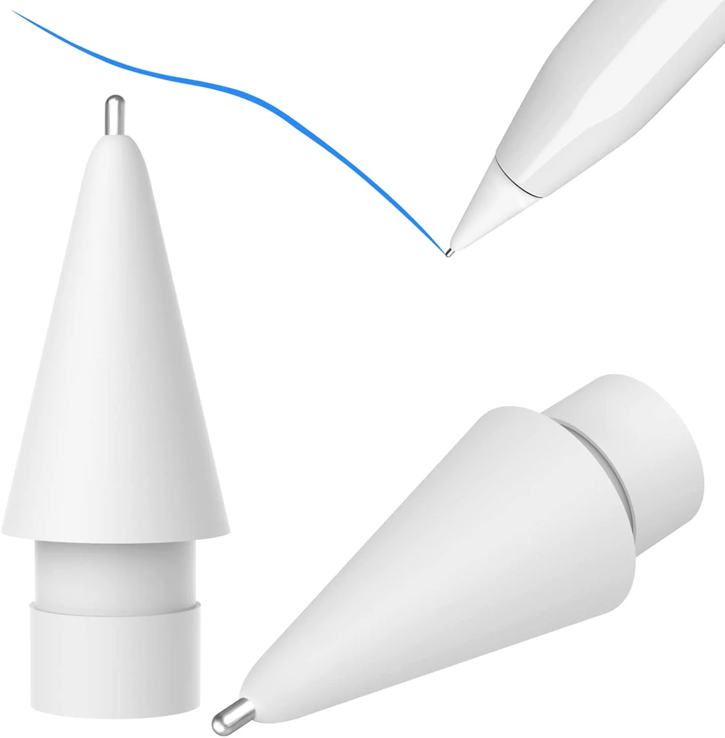 نوک جایگزین KASTWAVE برای قلم اپل، 2 عدد نوک ظریف با کنترل دقیق، سازگار با قلم اپل نسل 1 و نسل 2