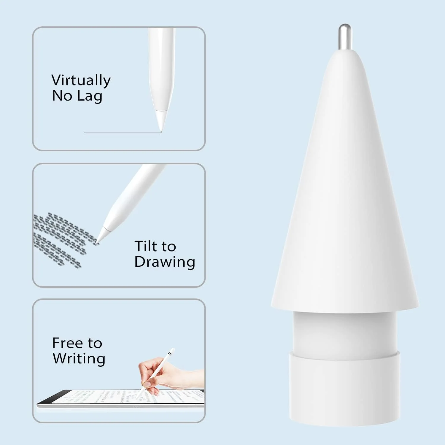 نوک جایگزین KASTWAVE برای قلم اپل، 2 عدد نوک ظریف با کنترل دقیق، سازگار با قلم اپل نسل 1 و نسل 2 نوک جایگزین KASTWAVE برای قلم اپل، 2 عدد نوک ظریف با کنترل دقیق، سازگار با قلم اپل نسل 1 و نسل 2