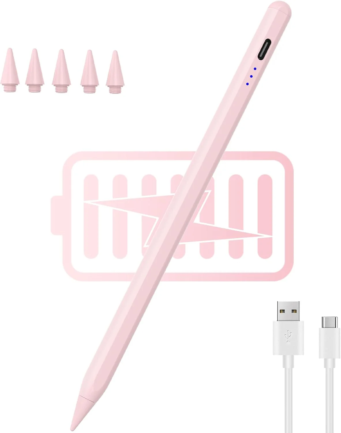 قلم آیپد با شارژ سریع 2.5 برابر و حساسیت به زاویه، سازگار با آیپد پرو 12.9/11/13 اینچی M4 مدل 2018-2024، قلم سازگار با آیپد نسل 6/7/8/9/10، آیپد مینی نسل 6/5، آیپد ایر 3/4/5/M2 (صورتی) قلم آیپد با شارژ سریع 2.5 برابر و حساسیت به زاویه، سازگار با آیپد پرو 12.9/11/13 اینچی M4 مدل 2018-2024، قلم سازگار با آیپد نسل 6/7/8/9/10، آیپد مینی نسل 6/5، آیپد ایر 3/4/5/M2 (صورتی)