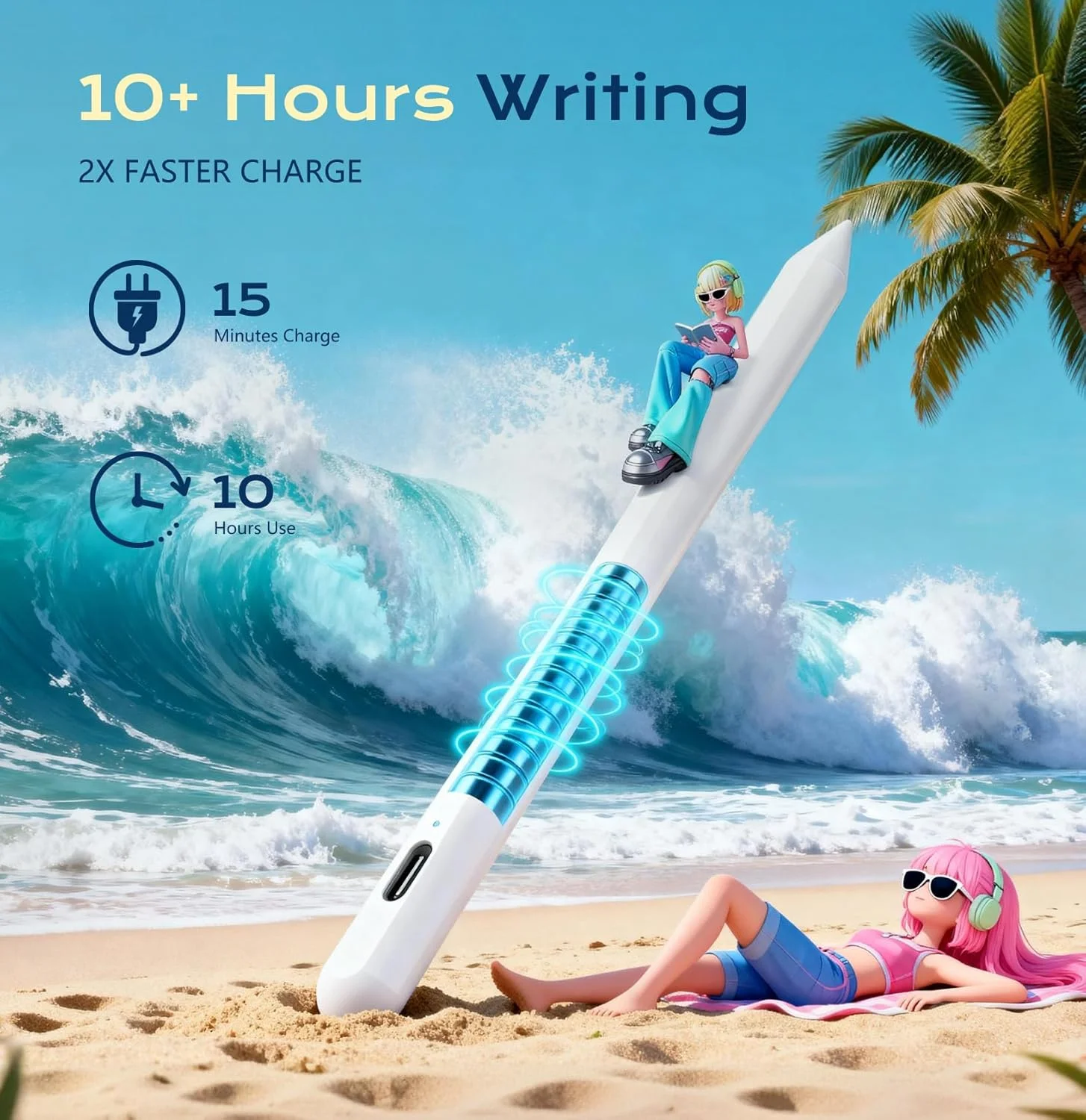 قلم لمسی JAMJAKE برای آیپد با حساسیت به زاویه و شارژ سریع، سازگار با آیپد پرو ۱۱/۱۲.۹ اینچ (۲۰۱۸-۲۰۲۲)، آیپد ۱۰/۹/۸/۷/۶، آیپد مینی ۵/۶، آیپد ایر ۳/۴/۵ قلم لمسی JAMJAKE برای آیپد با حساسیت به زاویه و شارژ سریع، سازگار با آیپد پرو ۱۱/۱۲.۹ اینچ (۲۰۱۸-۲۰۲۲)، آیپد ۱۰/۹/۸/۷/۶، آیپد مینی ۵/۶، آیپد ایر ۳/۴/۵