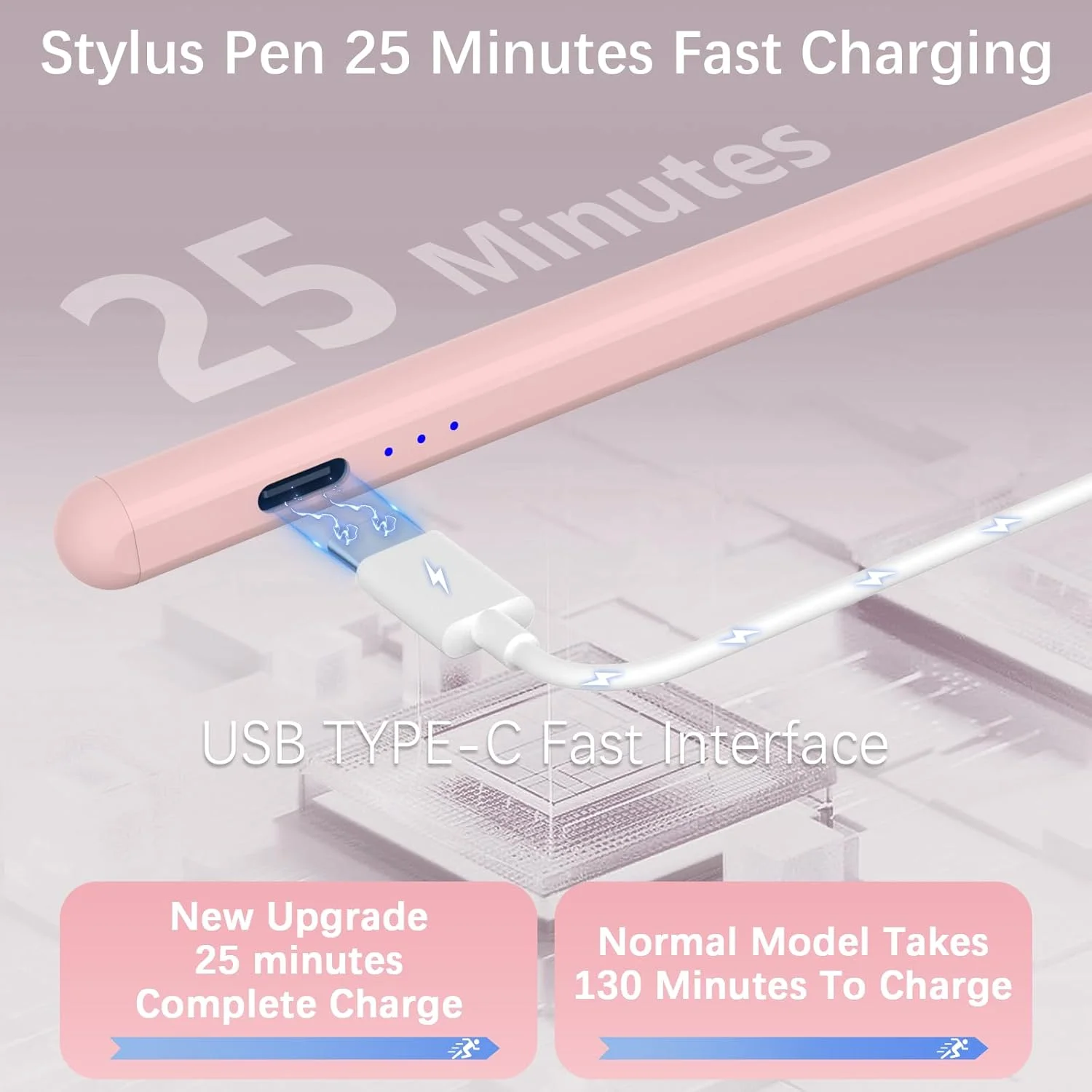 قلم آیپد با شارژ سریع 2.5 برابر و حساسیت به زاویه، سازگار با آیپد پرو 12.9/11/13 اینچی M4 مدل 2018-2024، قلم سازگار با آیپد نسل 6/7/8/9/10، آیپد مینی نسل 6/5، آیپد ایر 3/4/5/M2 (صورتی) قلم آیپد با شارژ سریع 2.5 برابر و حساسیت به زاویه، سازگار با آیپد پرو 12.9/11/13 اینچی M4 مدل 2018-2024، قلم سازگار با آیپد نسل 6/7/8/9/10، آیپد مینی نسل 6/5، آیپد ایر 3/4/5/M2 (صورتی)