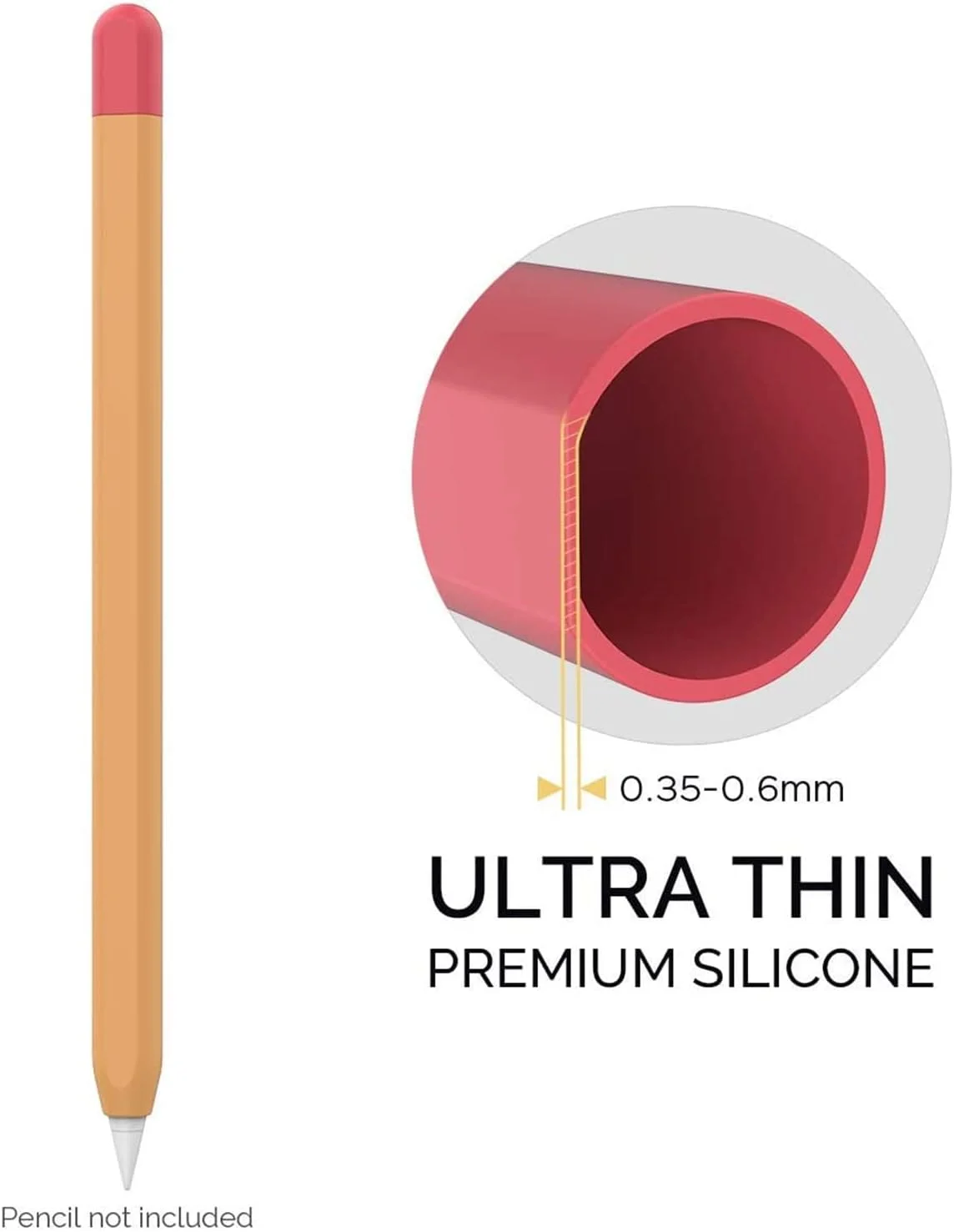 کاور سیلیکونی Excefore سازگار با قلم اپل نسل دوم، کاور بسیار نازک با رنگ متضاد قرمز و نارنجی برای قلم نسل دوم کاور سیلیکونی Excefore سازگار با قلم اپل نسل دوم، کاور بسیار نازک با رنگ متضاد قرمز و نارنجی برای قلم نسل دوم