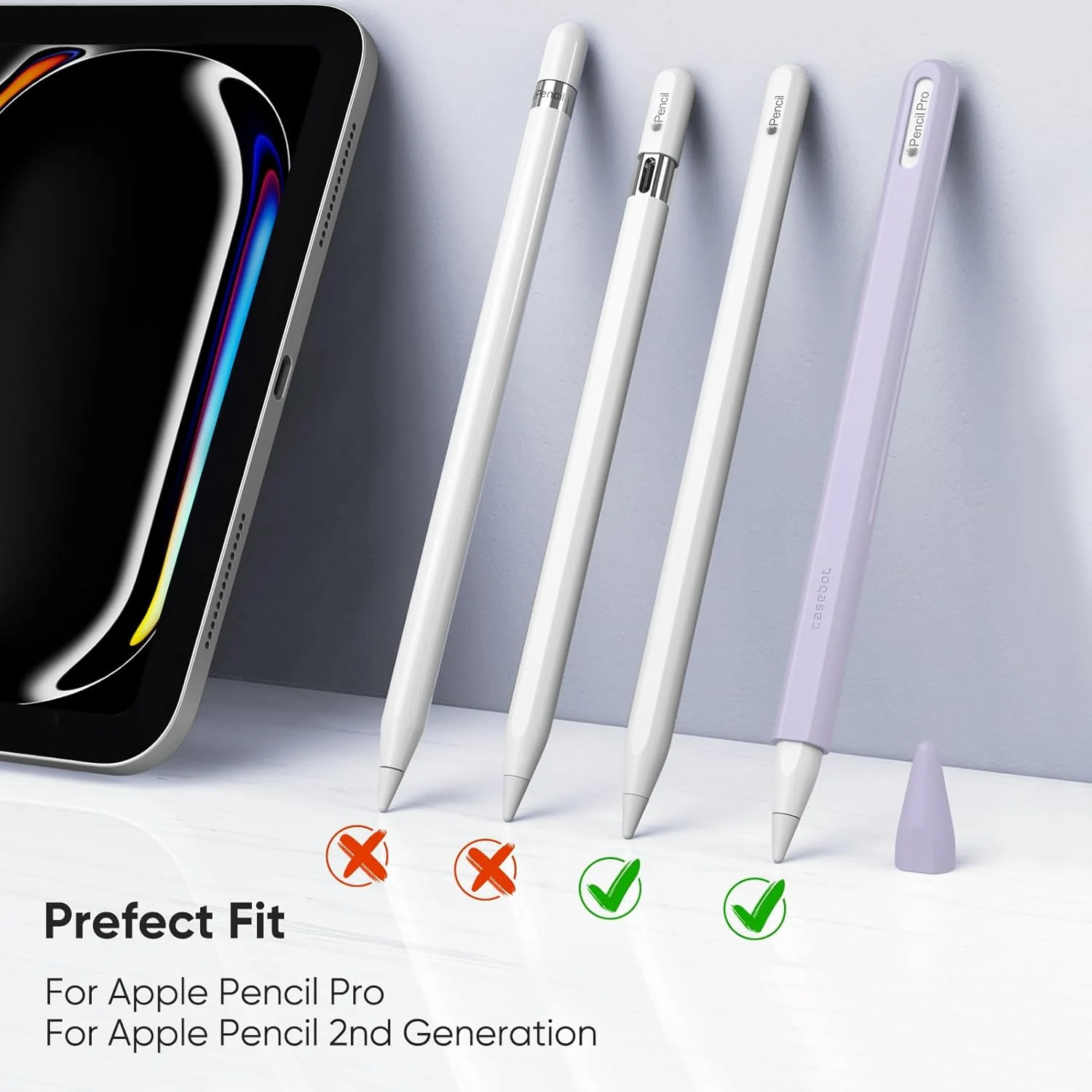 محافظ سیلیکونی Fintie برای Apple Pencil Pro و Apple Pencil نسل دوم، کاور محافظ نرم قلم با 2 عدد سری قلم، بنفش یاسی محافظ سیلیکونی Fintie برای Apple Pencil Pro و Apple Pencil نسل دوم، کاور محافظ نرم قلم با 2 عدد سری قلم، بنفش یاسی