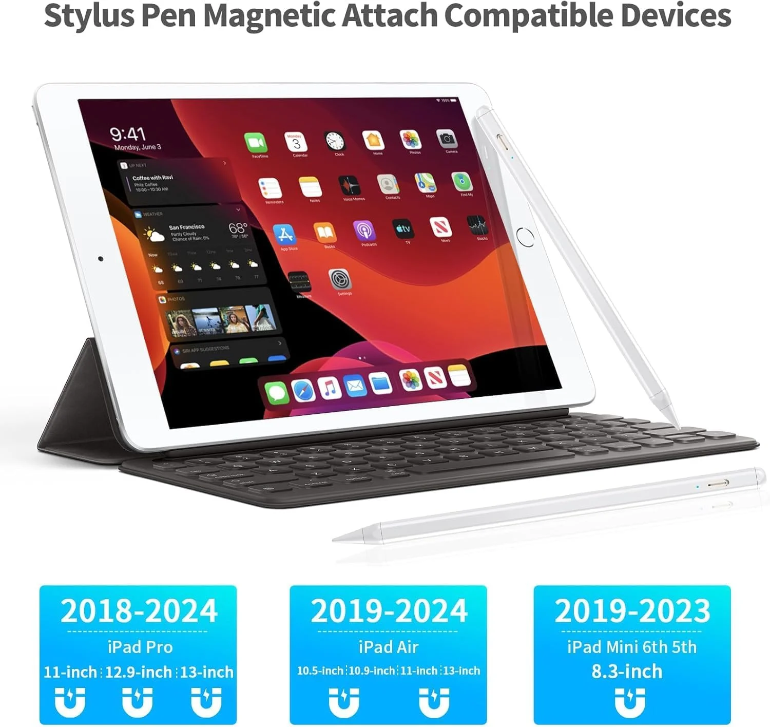 قلم آیپد Fixwal با شارژ سریع 2.5 برابری و حساسیت به زاویه، سازگار با آیپد پرو 12.9/11/13 اینچی M4 (2018-2024)، قلم آیپد اپل مناسب برای آیپد نسل 6/7/8/9/10، آیپد ایر 5/4/3، آیپد مینی 6/5 (سفید) قلم آیپد Fixwal با شارژ سریع 2.5 برابری و حساسیت به زاویه، سازگار با آیپد پرو 12.9/11/13 اینچی M4 (2018-2024)، قلم آیپد اپل مناسب برای آیپد نسل 6/7/8/9/10، آیپد ایر 5/4/3، آیپد مینی 6/5 (سفید)