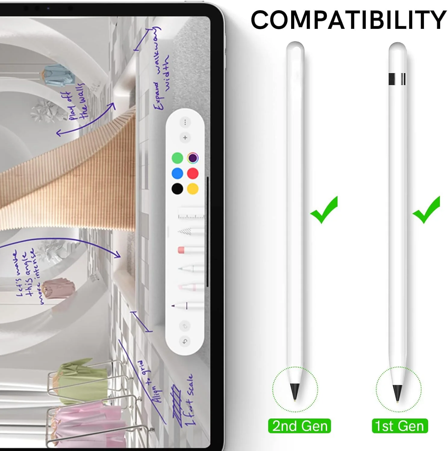 نوک جایگزین Excefore برای اپل پنسل، بسته 2 عددی سازگار با اپل پنسل نسل 2 و نسل 1، نوک قلم کنترل دقیق نقطه ظریف بدون ساییدگی برای اپل پنسل (مشکی 1.8 میلی متر) نوک جایگزین Excefore برای اپل پنسل، بسته 2 عددی سازگار با اپل پنسل نسل 2 و نسل 1، نوک قلم کنترل دقیق نقطه ظریف بدون ساییدگی برای اپل پنسل (مشکی 1.8 میلی متر)