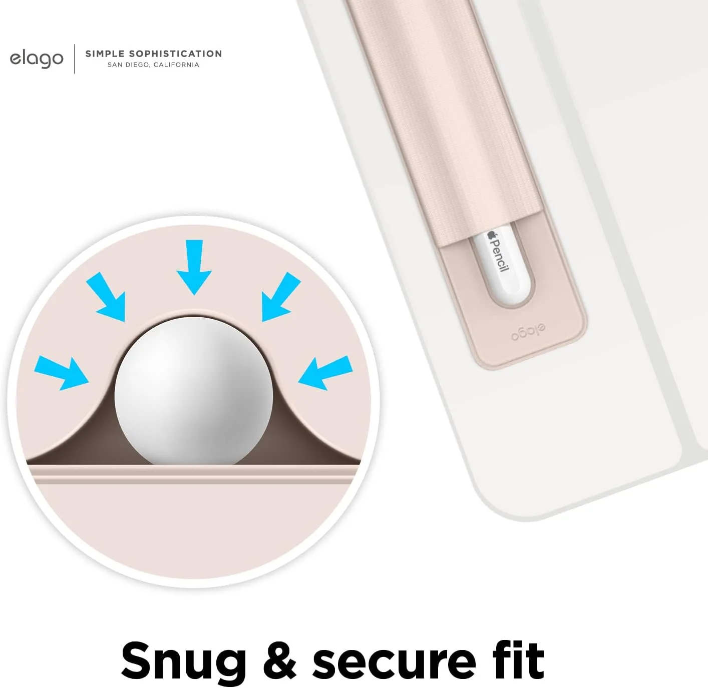 نگهدارنده سیلیکونی الاستیک قلم لمسی Elago برای Apple Pencil USB-C، نسل 1، نسل 2 و سایر قلمهای لمسی با اندازه مشابه - صورتی شنی نگهدارنده سیلیکونی الاستیک قلم لمسی Elago برای Apple Pencil USB-C، نسل 1، نسل 2 و سایر قلمهای لمسی با اندازه مشابه - صورتی شنی