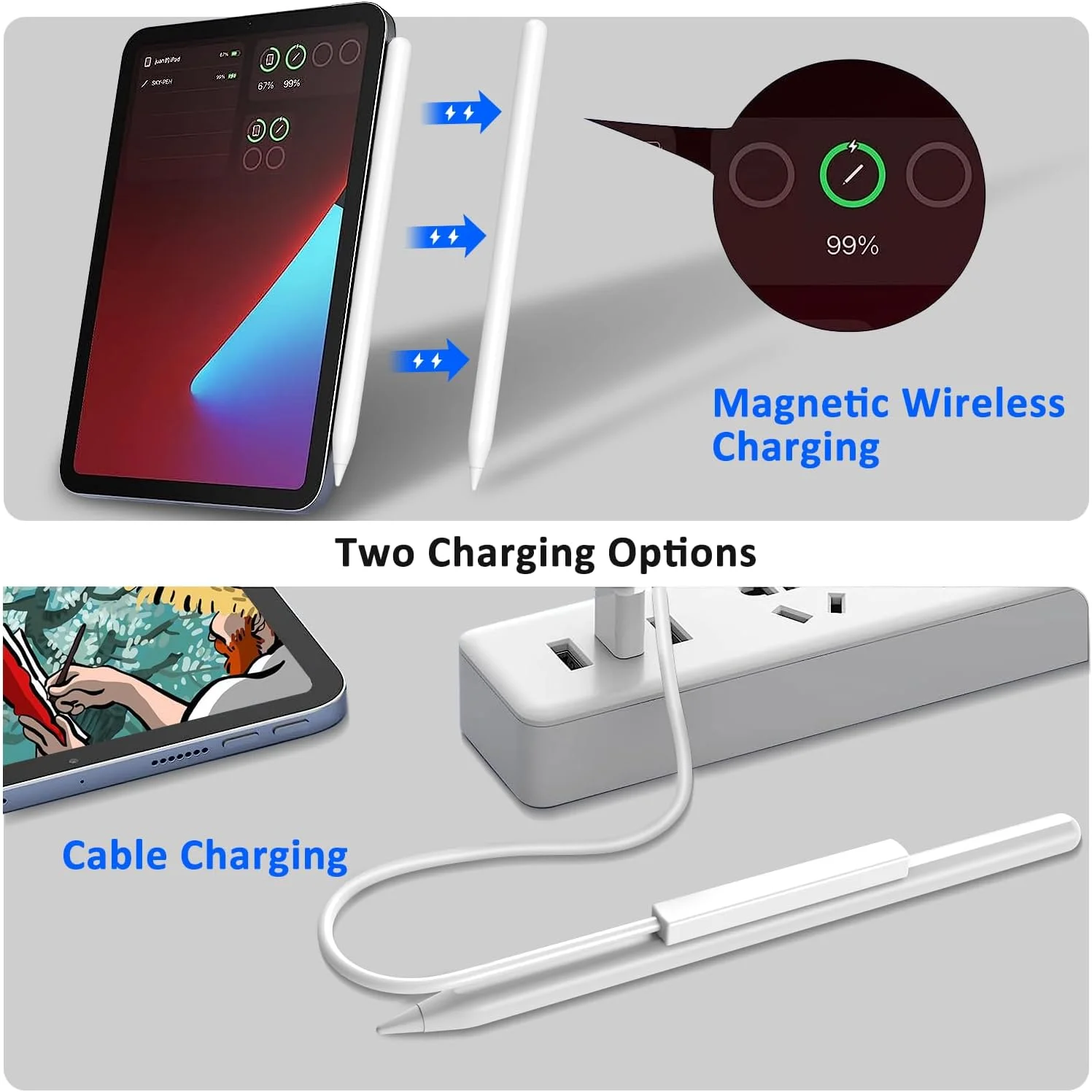 قلم آیپد نسل دوم COO با شارژ بی سیم مغناطیسی، قلم اپل با کابل شارژ مغناطیسی، قلم اپل سازگار با آیپد 10/9/8/7/6، آیپد ایر، آیپد مینی 6/5، آیپد پرو 11 12.9 اینچ قلم آیپد نسل دوم COO با شارژ بی سیم مغناطیسی، قلم اپل با کابل شارژ مغناطیسی، قلم اپل سازگار با آیپد 10/9/8/7/6، آیپد ایر، آیپد مینی 6/5، آیپد پرو 11 12.9 اینچ