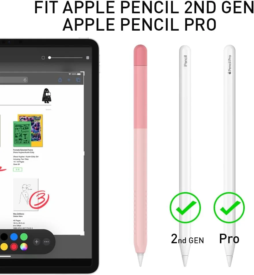 محافظ قلم Delidigi سازگار با قلم Apple Pencil Pro و Apple Pencil نسل دوم، محافظ سیلیکونی با رنگ градиент برای قلم اپل محافظ قلم Delidigi سازگار با قلم Apple Pencil Pro و Apple Pencil نسل دوم، محافظ سیلیکونی با رنگ градиент برای قلم اپل