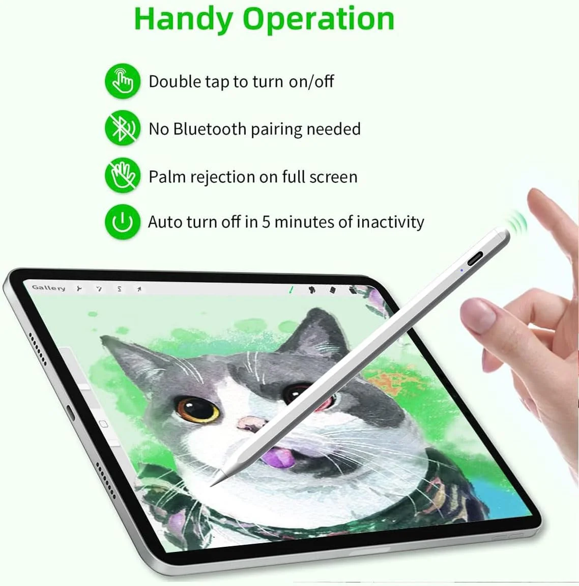 قلم لمسی برای صفحه نمایش های لمسی - نوک ظریف 2 میلی متری، سازگار با آیپد، آیفون، تبلت های اندروید، مایکروسافت سرفیس - قابل شارژ، عملکرد یکپارچه، نوک فیبری ضد خش - بدنه فلزی شیک قلم لمسی برای صفحه نمایش های لمسی - نوک ظریف 2 میلی متری، سازگار با آیپد، آیفون، تبلت های اندروید، مایکروسافت سرفیس - قابل شارژ، عملکرد یکپارچه، نوک فیبری ضد خش - بدنه فلزی شیک