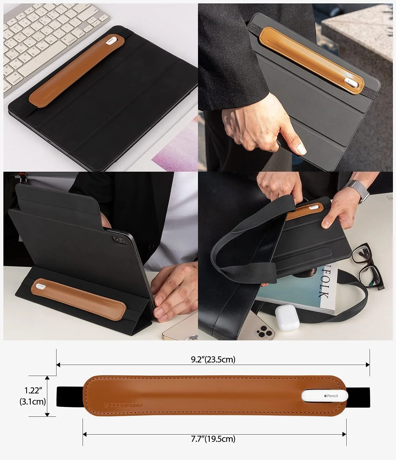 نگهدارنده مداد سازگار با مداد اپل (نسل 1 و 2) رنگ طوسی روشن، کاور چرمی PU، کیف جیبی، لوازم جانبی دارای کش الاستیک مناسب برای آیپد نسل 8 و 7، مینی نسل 5 / نوت بوک / تبلت ها نگهدارنده مداد سازگار با مداد اپل (نسل 1 و 2) رنگ طوسی روشن، کاور چرمی PU، کیف جیبی، لوازم جانبی دارای کش الاستیک مناسب برای آیپد نسل 8 و 7، مینی نسل 5 / نوت بوک / تبلت ها