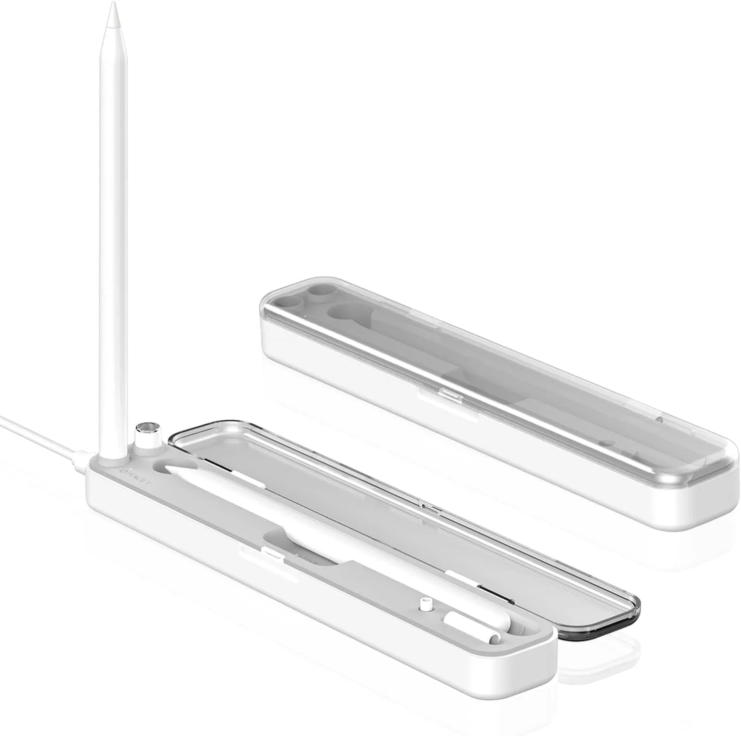 جعبه شارژ 2 در 1 برای قلم اپل، سازگار با نسل 2 و 1، پایه شارژر بیسیم مغناطیسی برای قلم نسل 2، آسان و راحت، جعبه نگهداری قابل حمل برای قلم آیپد جعبه شارژ 2 در 1 برای قلم اپل، سازگار با نسل 2 و 1، پایه شارژر بیسیم مغناطیسی برای قلم نسل 2، آسان و راحت، جعبه نگهداری قابل حمل برای قلم آیپد