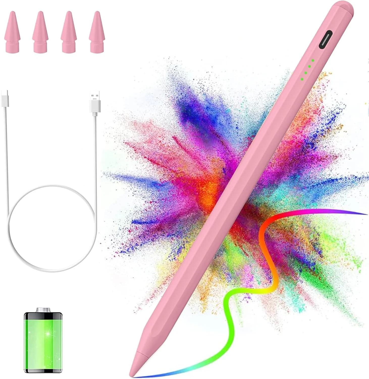 قلم لمسی برای آیپد 2018-2023 با قابلیت رد کف دست، قلم لمسی مغناطیسی، مداد اکتیو برای آیپد نسل 10/9/8/7/6، آیپد پرو 11/12.9 اینچ، آیپد ایر نسل 5/4/3، آیپد مینی نسل 6/5 (صورتی) قلم لمسی برای آیپد 2018-2023 با قابلیت رد کف دست، قلم لمسی مغناطیسی، مداد اکتیو برای آیپد نسل 10/9/8/7/6، آیپد پرو 11/12.9 اینچ، آیپد ایر نسل 5/4/3، آیپد مینی نسل 6/5 (صورتی)
