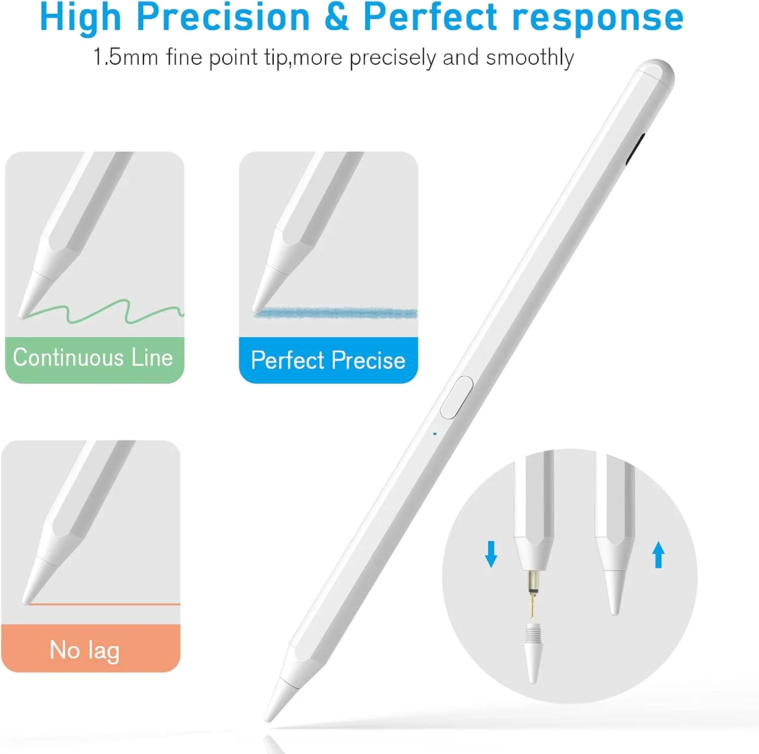 قلم لمسی ANYQOO با قابلیت عدم تشخیص کف دست برای آیپد اپل، قلم استایلوس iafer با قابلیت اتصال مغناطیسی سازگار با آیپد نسل 10/9/8/7/6، آیپد پرو 2021/2020 (12.9 اینچ/11 اینچ)، آیپد ایر 3/4/5، آیپد مینی 6/5 قلم لمسی ANYQOO با قابلیت عدم تشخیص کف دست برای آیپد اپل، قلم استایلوس iafer با قابلیت اتصال مغناطیسی سازگار با آیپد نسل 10/9/8/7/6، آیپد پرو 2021/2020 (12.9 اینچ/11 اینچ)، آیپد ایر 3/4/5، آیپد مینی 6/5