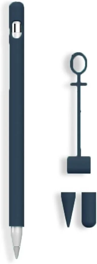 کاور سیلیکونی قلم لمسی نسل اول، روکش محافظ با نگهدارنده درب، محافظ نوک و درپوش نوک، لوازم جانبی محافظ ضد لغزش سازگار با قلم لمسی آیپد نسل 1 (آبی تیره) کاور سیلیکونی قلم لمسی نسل اول، روکش محافظ با نگهدارنده درب، محافظ نوک و درپوش نوک، لوازم جانبی محافظ ضد لغزش سازگار با قلم لمسی آیپد نسل 1 (آبی تیره)