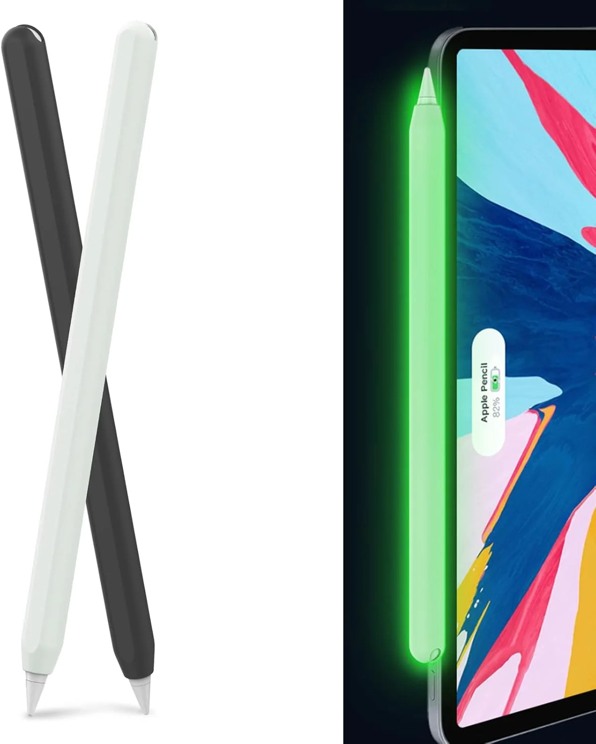 بسته دو عددی کاور مداد لمسی اپل آهااستایل (مشکی و سبز شبتاب) - سیلیکون فوقالعاده نازک، سازگار با شارژ مغناطیسی و ضربه زدن دوگانه، محافظ مداد لمسی نسل دوم اپل و پرو (۲۰۲۴)، بسته ۲ عددی بسته دو عددی کاور مداد لمسی اپل آهااستایل (مشکی و سبز شبتاب) - سیلیکون فوقالعاده نازک، سازگار با شارژ مغناطیسی و ضربه زدن دوگانه، محافظ مداد لمسی نسل دوم اپل و پرو (۲۰۲۴)، بسته ۲ عددی