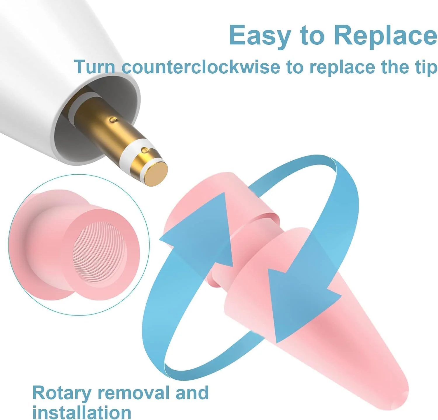 ۶ عدد نوک جایگزین برای قلم اپل نسل ۱ و نسل ۲ آیپد پرو، ۶ رنگ نوک قلم آیپد با محفظه ۶ عدد نوک جایگزین برای قلم اپل نسل ۱ و نسل ۲ آیپد پرو، ۶ رنگ نوک قلم آیپد با محفظه