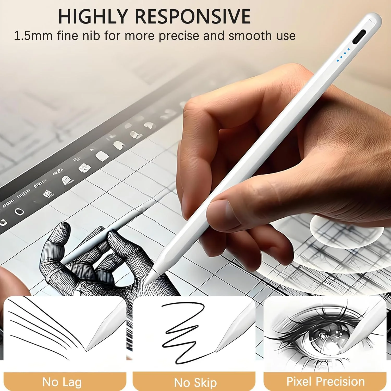 قلم Metapen برای آیپد اپل 2018-2024، حساس به زاویه، جلوگیری از لمس کف دست، شارژ سریعتر، سازگار با تمام دستگاه های دارای صفحه نمایش لمسی خازنی، بدون نیاز به اتصال، روشن کنید و مستقیماً استفاده کنید قلم Metapen برای آیپد اپل 2018-2024، حساس به زاویه، جلوگیری از لمس کف دست، شارژ سریعتر، سازگار با تمام دستگاه های دارای صفحه نمایش لمسی خازنی، بدون نیاز به اتصال، روشن کنید و مستقیماً استفاده کنید