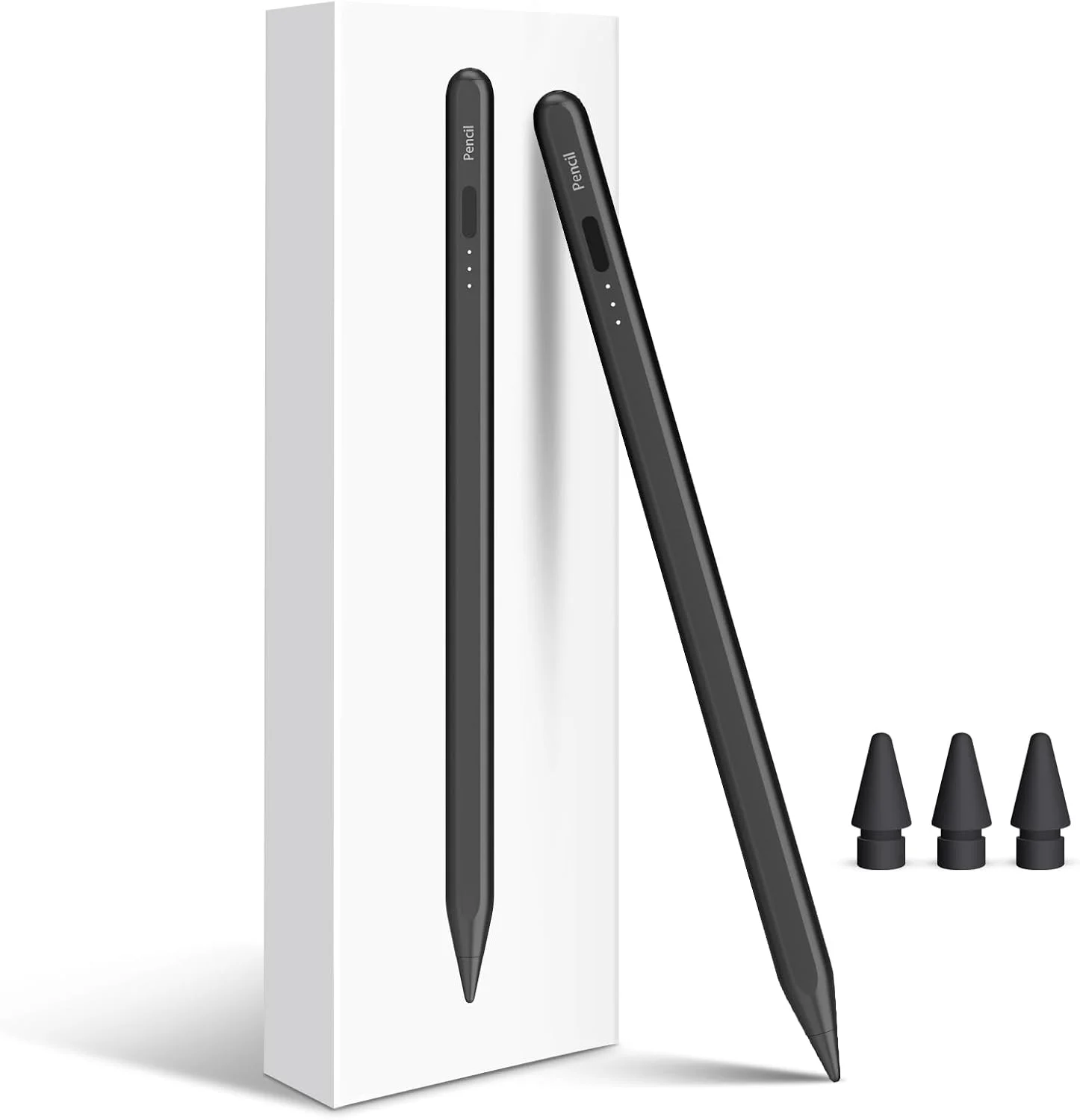 قلم لمسی آیپد، قلم استایلوس با شارژ سریع 10 دقیقه ای برای آیپد، سازگار با آیپد ایر 3/4/5، آیپد مینی 5/6، آیپد 6/7/8/9/10، آیپد پرو 11 اینچ و 12.9 اینچ - مشکی