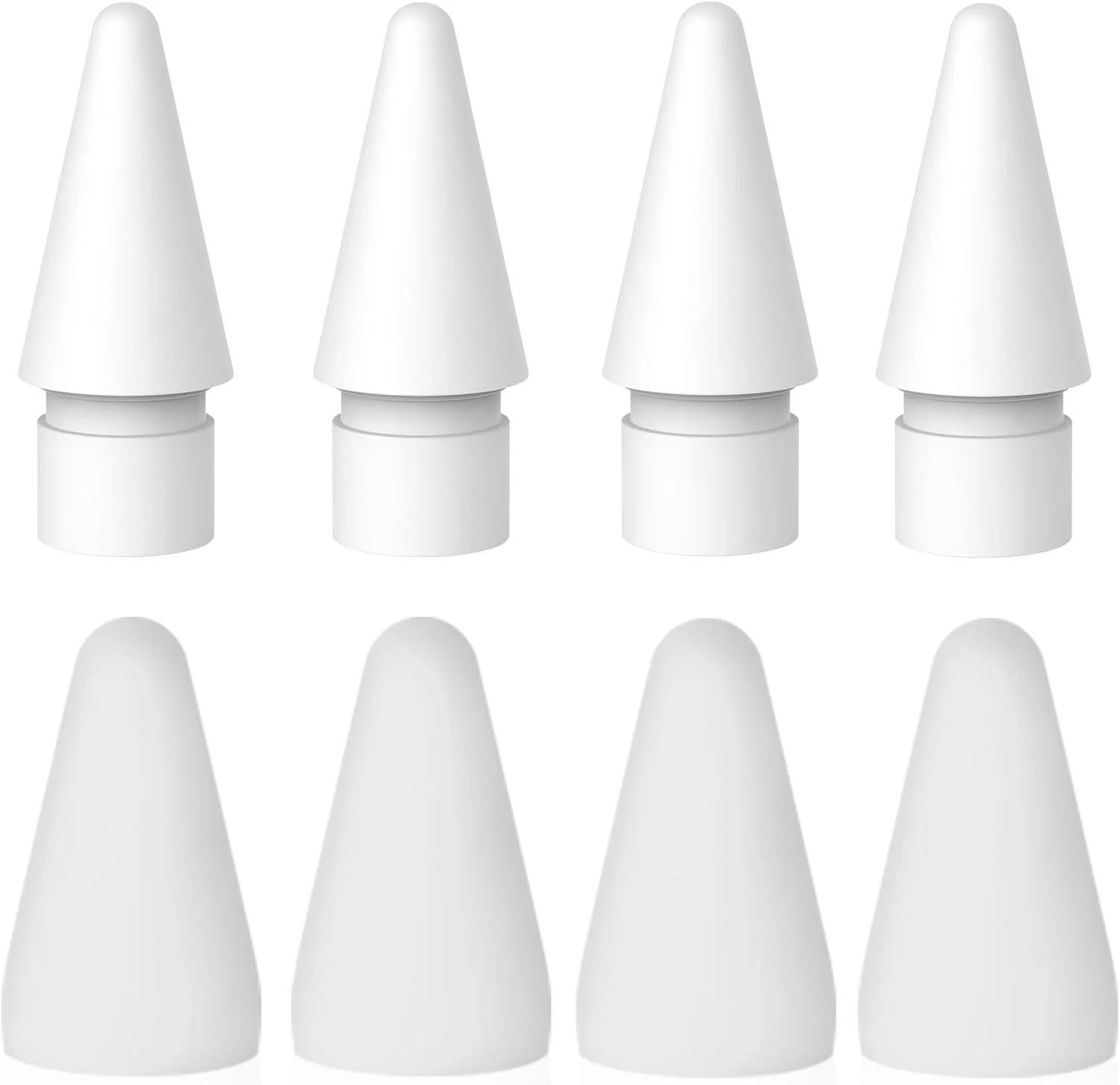 نوک و درپوش جایگزین پیشرفته قلم اپل، 4 عدد نوک و درپوش قلم اپل، برای نوک قلم اپل نسل 2/1/USB-C (بسته 8 عددی-F)