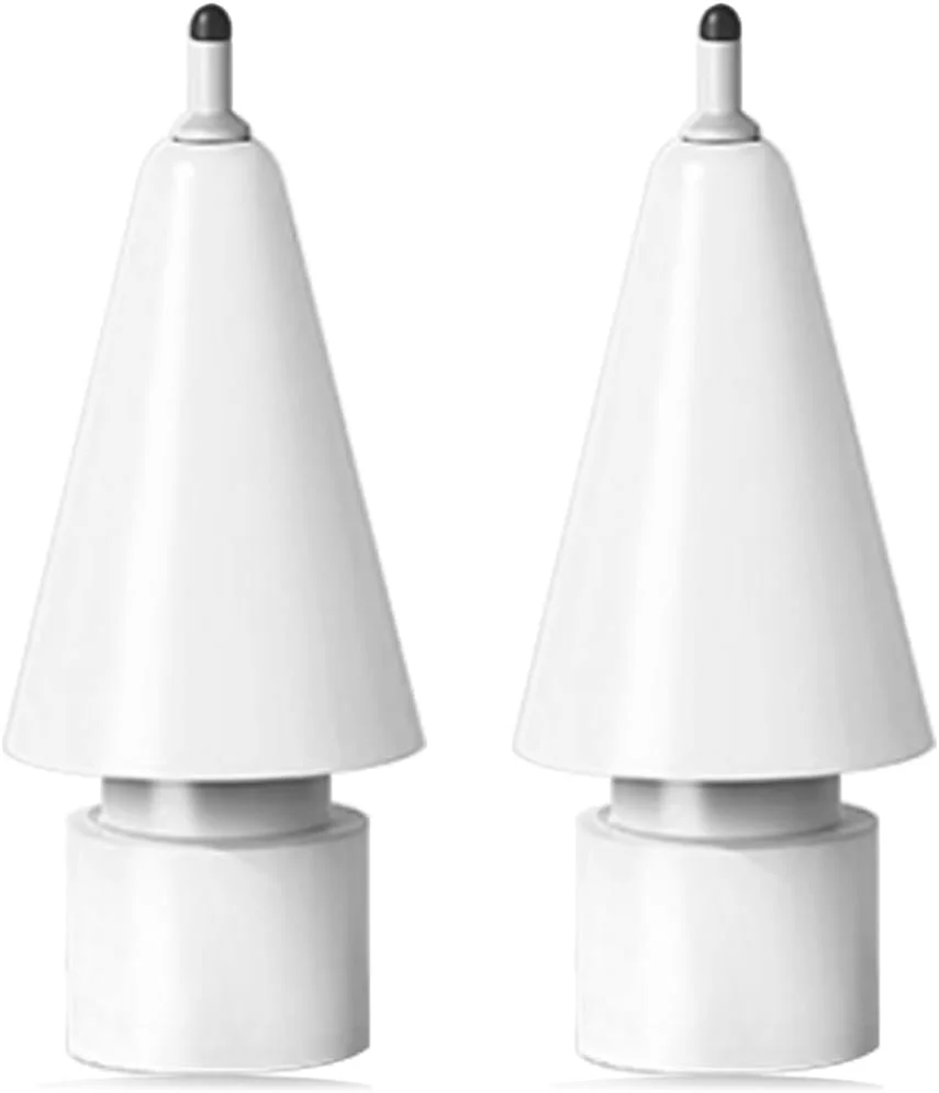 بسته 2 عددی نوک جایگزین برای قلم اپل – نوک‌های ارتقا یافته ضد خش برای کنترل دقیق و شبیه قلم – نوک‌های لاستیکی نرم برای طراحی، نوشتن و یادداشت‌برداری روی آیپد