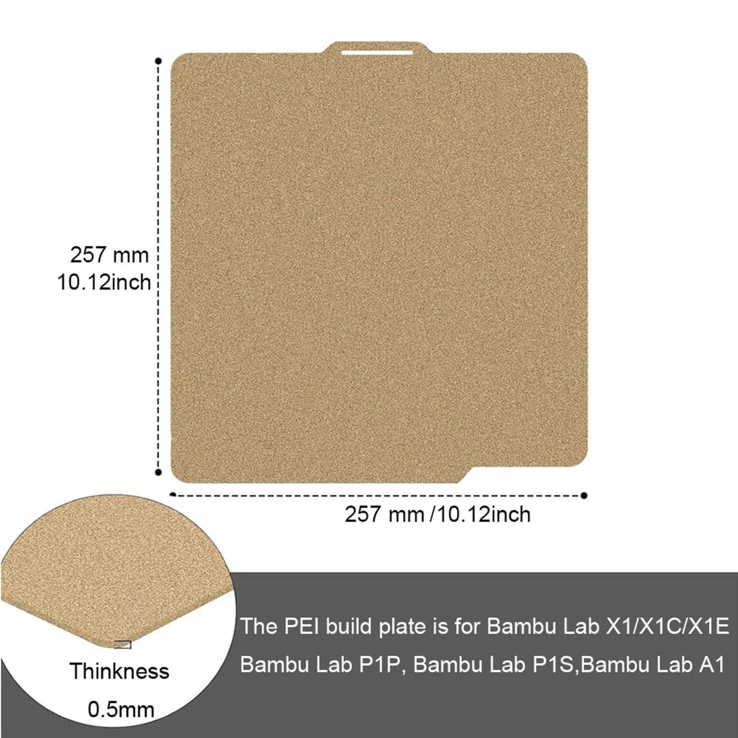 دو بسته ورق PEI برای صفحه ساخت پرینترهای سه بعدی Bambu Lab X1/X1C/X1E/P1P/P1S/A1، بستر گرم شونده، پلتفرم فولادی فنری انعطاف پذیر 257x257 میلی متر، صفحه بافت دار دو طرفه (طلایی) دو بسته ورق PEI برای صفحه ساخت پرینترهای سه بعدی Bambu Lab X1/X1C/X1E/P1P/P1S/A1، بستر گرم شونده، پلتفرم فولادی فنری انعطاف پذیر 257x257 میلی متر، صفحه بافت دار دو طرفه (طلایی)