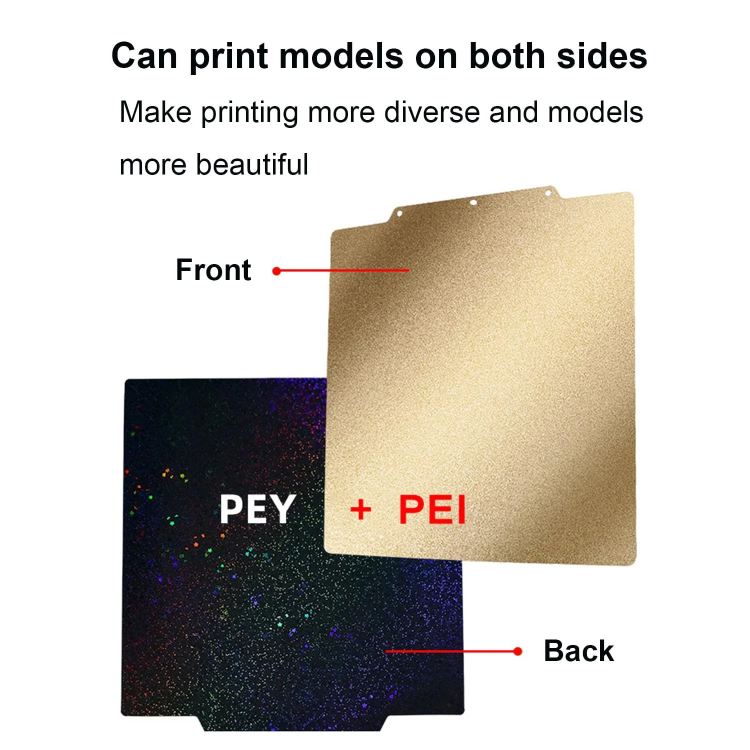 صفحه ساخت دو طرفه برای پرینترهای سه بعدی FLASHFORGE Adventurer 5M, 5M Pro, AD5X، ورق فولادی با بافت PEI و PEY صاف، پلتفرم چاپگر سه بعدی مغناطیسی بدون چسب