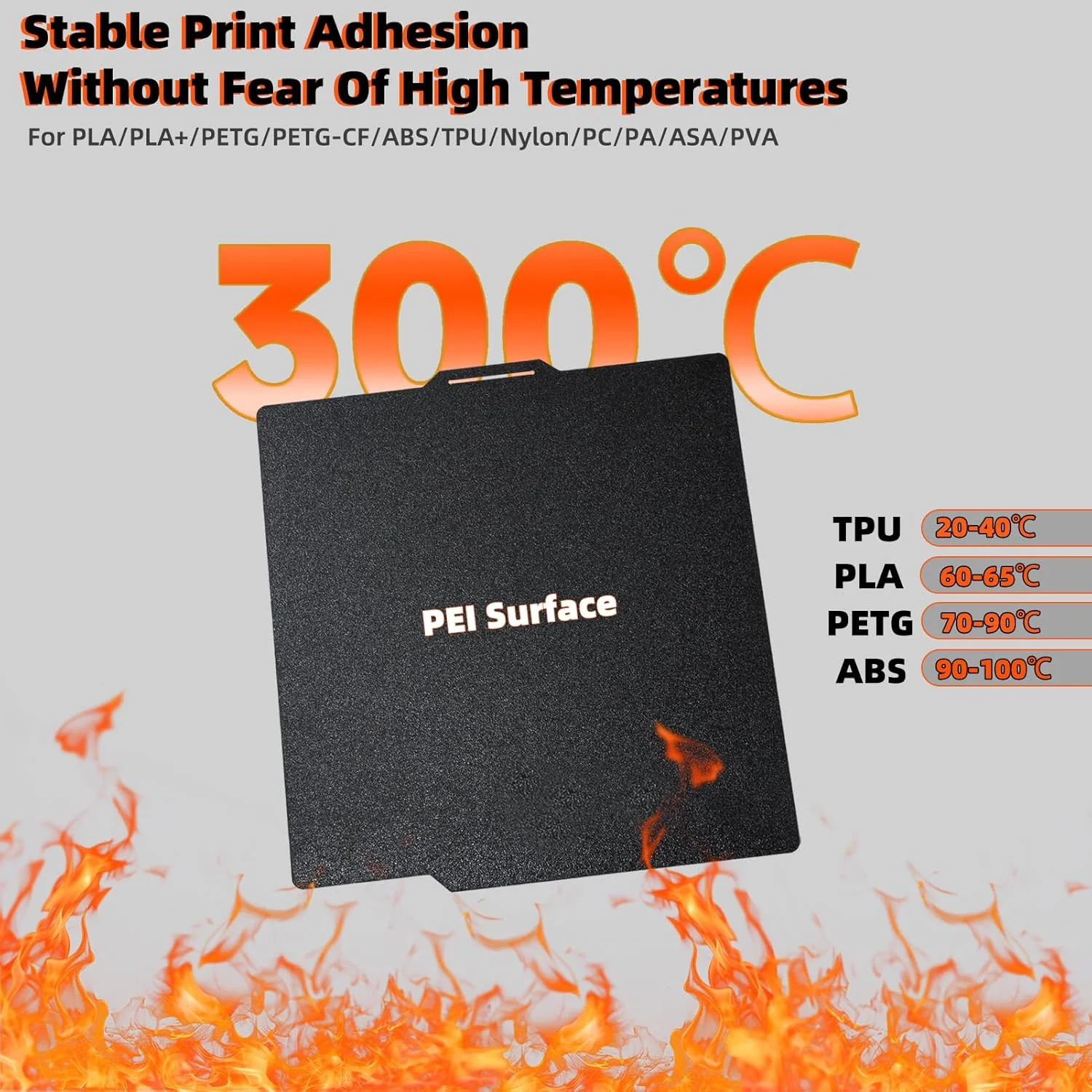 صفحه ساخت دو طرفه مشکی بافت دار PEI برای Bambu Lab X1/X1C/X1E/P1P/P1S/A1، ورق فولادی فنری ضخیم و انعطاف پذیر، پلتفرم پرینتر سه بعدی 257x257 میلی متر