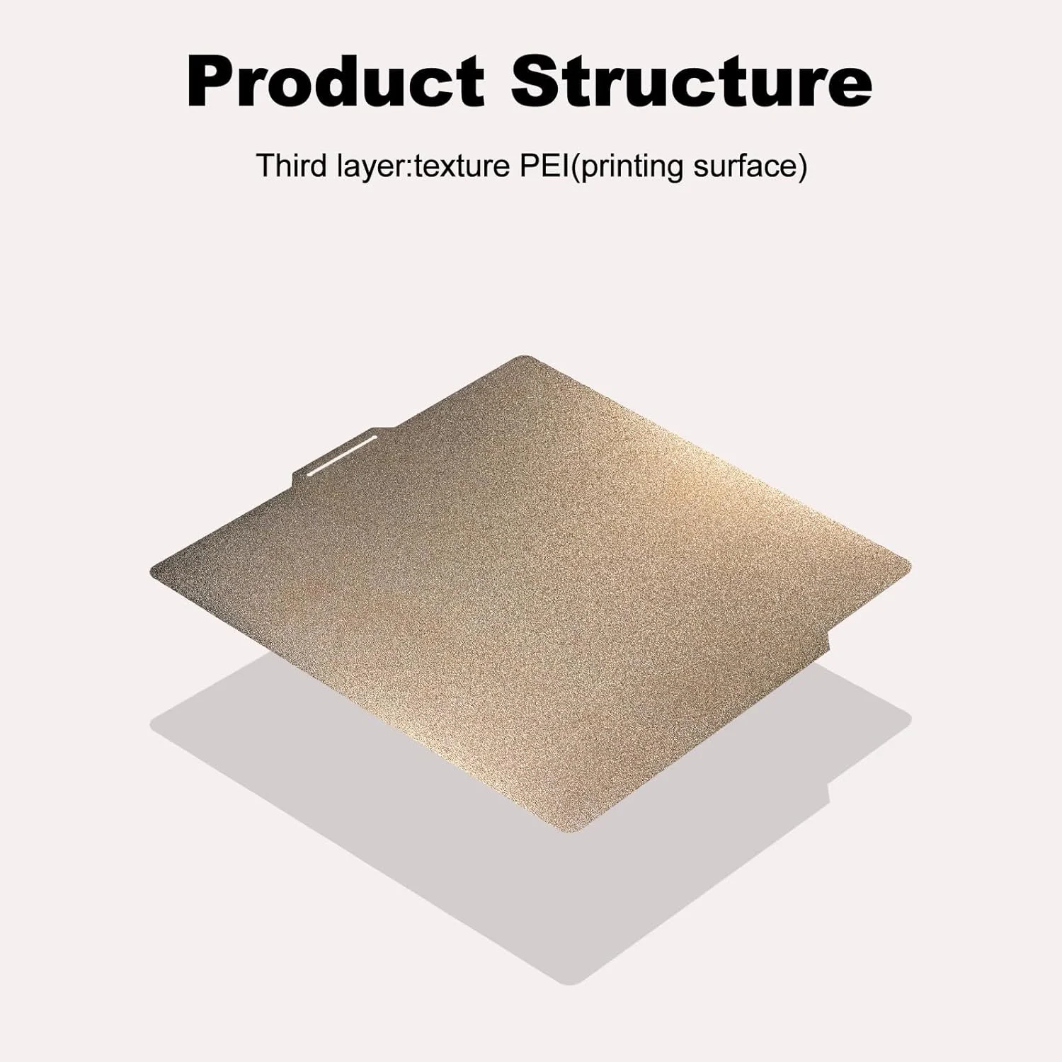 صفحه ساخت P1S برای Bambu Lab X1/X1C/X1E/P1P/P1S/A1، ابعاد 257.5x257.5 میلی‌متر، پلتفرم کربنی با بافت فنری، قابل جابجایی و انعطاف‌پذیر، ورق فولادی برای پرینتر سه بعدی (PEI دو طرفه طلایی)