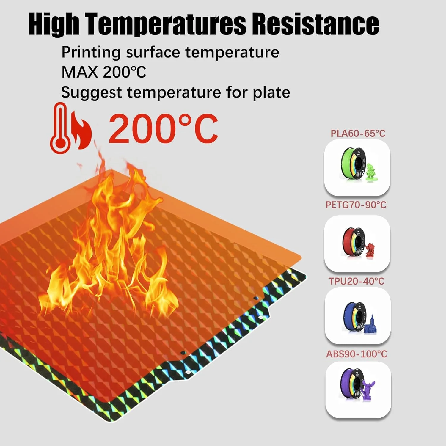 صفحه ساخت 230x230 میلی‌متری H1H برای Anycubic Kobra 2، Kobra 2 Neo، Kobra Go، Kobra 2 pro، ورق فولادی فنری دو طرفه، پلتفرم انعطاف‌پذیر و قابل جابجایی برای پرینتر سه بعدی Kobra 2