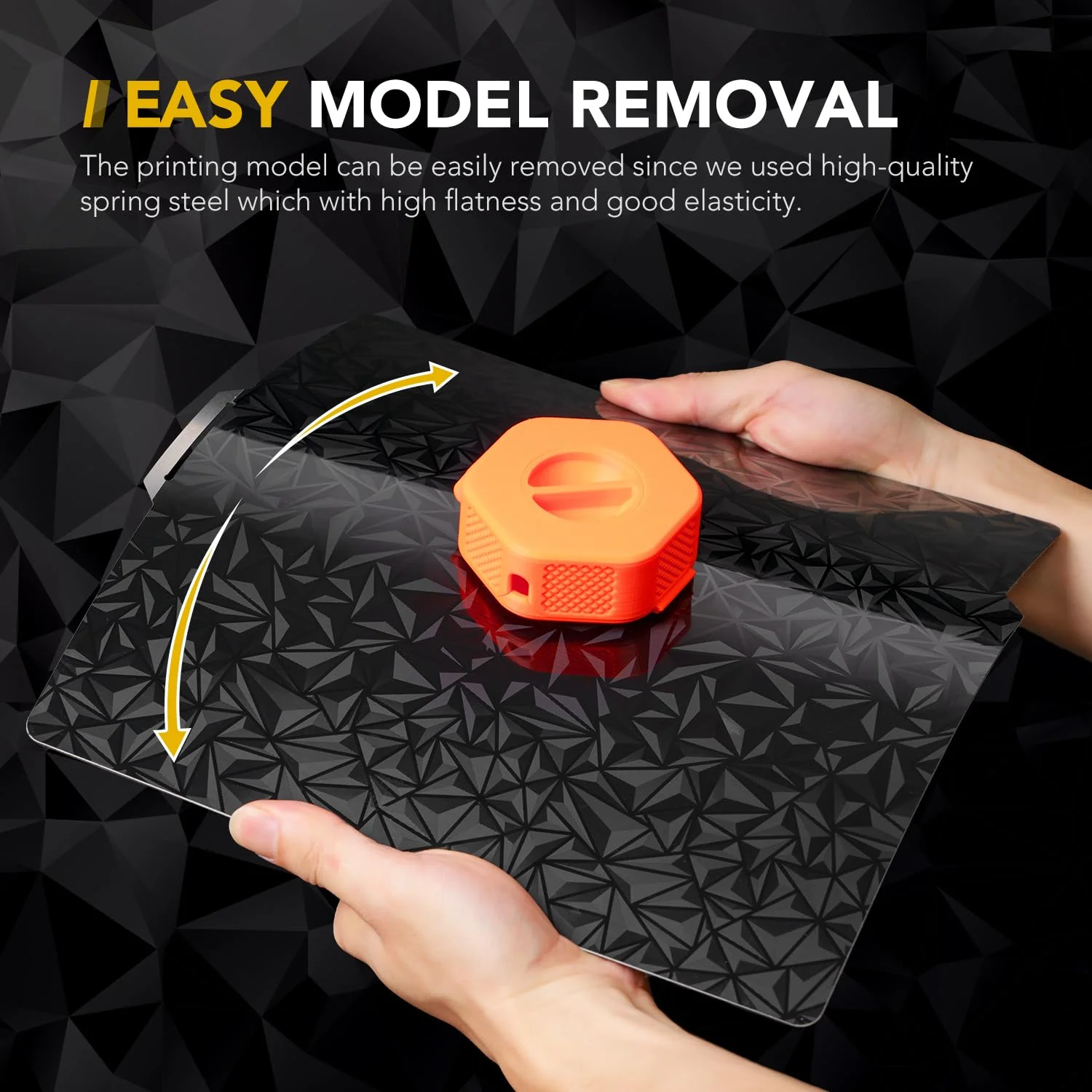 صفحه ساخت پرینتر سه بعدی برای Bambu Lab X1 X1C X1E P1P P1S A1، لوازم جانبی پرینتر سه بعدی PET+PEO با بافت دوگانه 257x257mm، صفحه پلتفرم تخت داغ فولادی فنری انعطاف پذیر