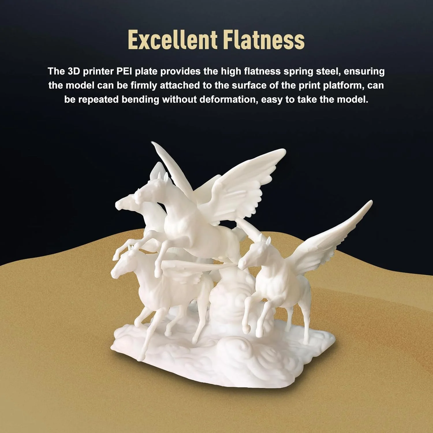 صفحه ساخت دو طرفه PEI ارتقا یافته Kobra 3 برای Kobra 3، پلتفرم بستر چاپ صاف طلایی دو طرفه پرینتر سه بعدی 256x268 میلی متر برای پلتفرم های پرینتر سه بعدی Kobra 3