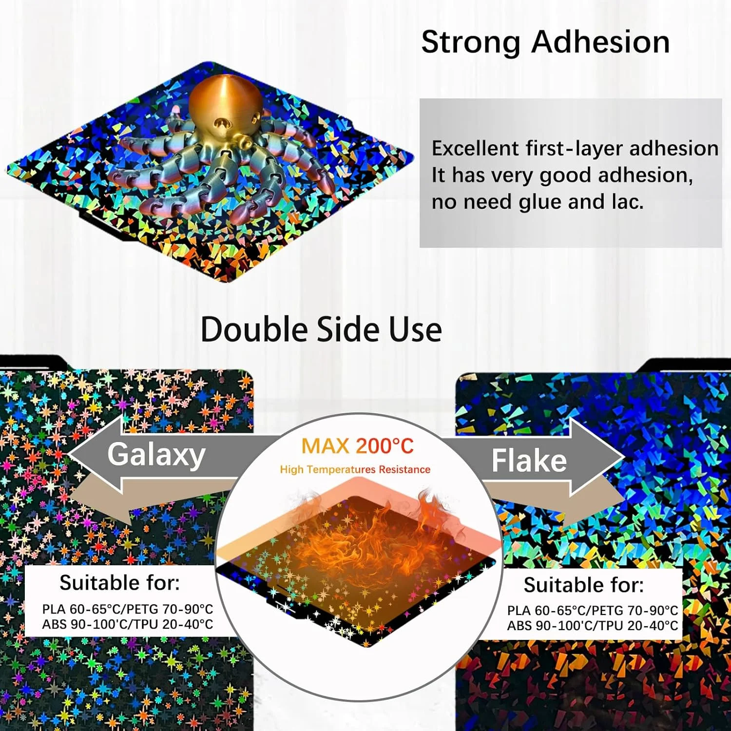 صفحه ساخت ارتقا یافته 257x257 میلیمتری H1H برای Bambu Lab A1 X1 X1C X1E P1P P1S P2S، ورق فولادی فنری با بافت دو طرفه + کهکشانی، صفحه انعطاف پذیر، بستر حرارتی برای پرینترهای سه بعدی Bambu Lab صفحه ساخت ارتقا یافته 257x257 میلیمتری H1H برای Bambu Lab A1 X1 X1C X1E P1P P1S P2S، ورق فولادی فنری با بافت دو طرفه + کهکشانی، صفحه انعطاف پذیر، بستر حرارتی برای پرینترهای سه بعدی Bambu Lab