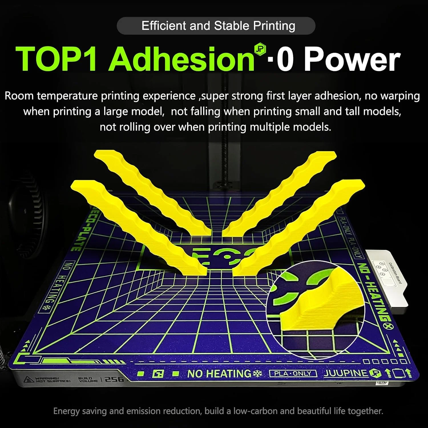 صفحه جدید و ارتقا یافته GECO مدل 2025 JUUPINE برای پرینتر سه بعدی Bambu Lab P2S/P1P/P1S/X1C/X1/X1E/A1، صفحه سرد PLA (بدون نیاز به گرمایش) 257X257mm، فولاد فنری مغناطیسی 0 درجه سانتیگراد، بدون نیاز به چسب.