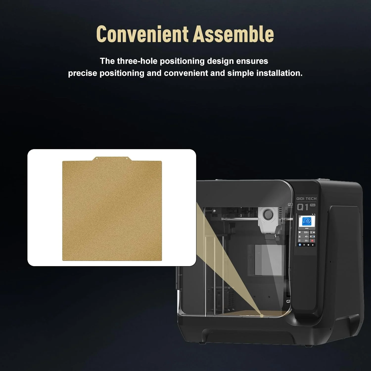 صفحه ساخت PEI ارتقا یافته 250x250 میلی‌متری برای Qidi q1 q1 pro Max 3/Plus 3/Smart 3، ورق فولادی فنری انعطاف‌پذیر بافت‌دار دو طرفه، بستر چاپ مغناطیسی پرینتر سه بعدی