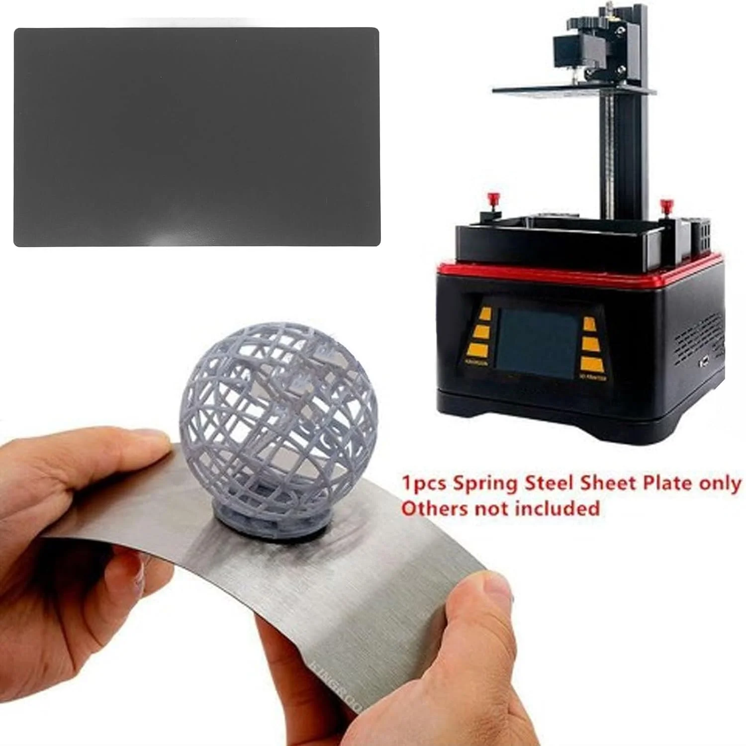 صفحه انعطاف پذیر پرینتر سه بعدی رزینی Tissting، 176x105 میلی متر - پایه مغناطیسی فولادی فنری برای CREALITY Halot One Plus، جدا سازی آسان مدل و دوام بالا